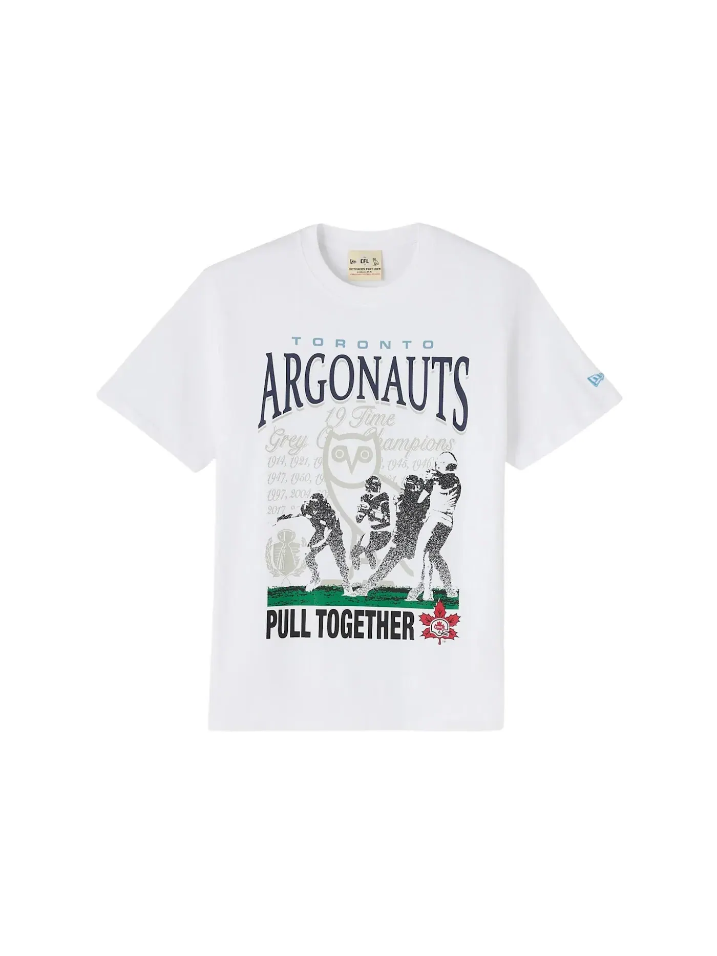 Мужская футболка OVO x New Era CFL Toronto Argonauts T-shirt White — изображение 1 из 2
