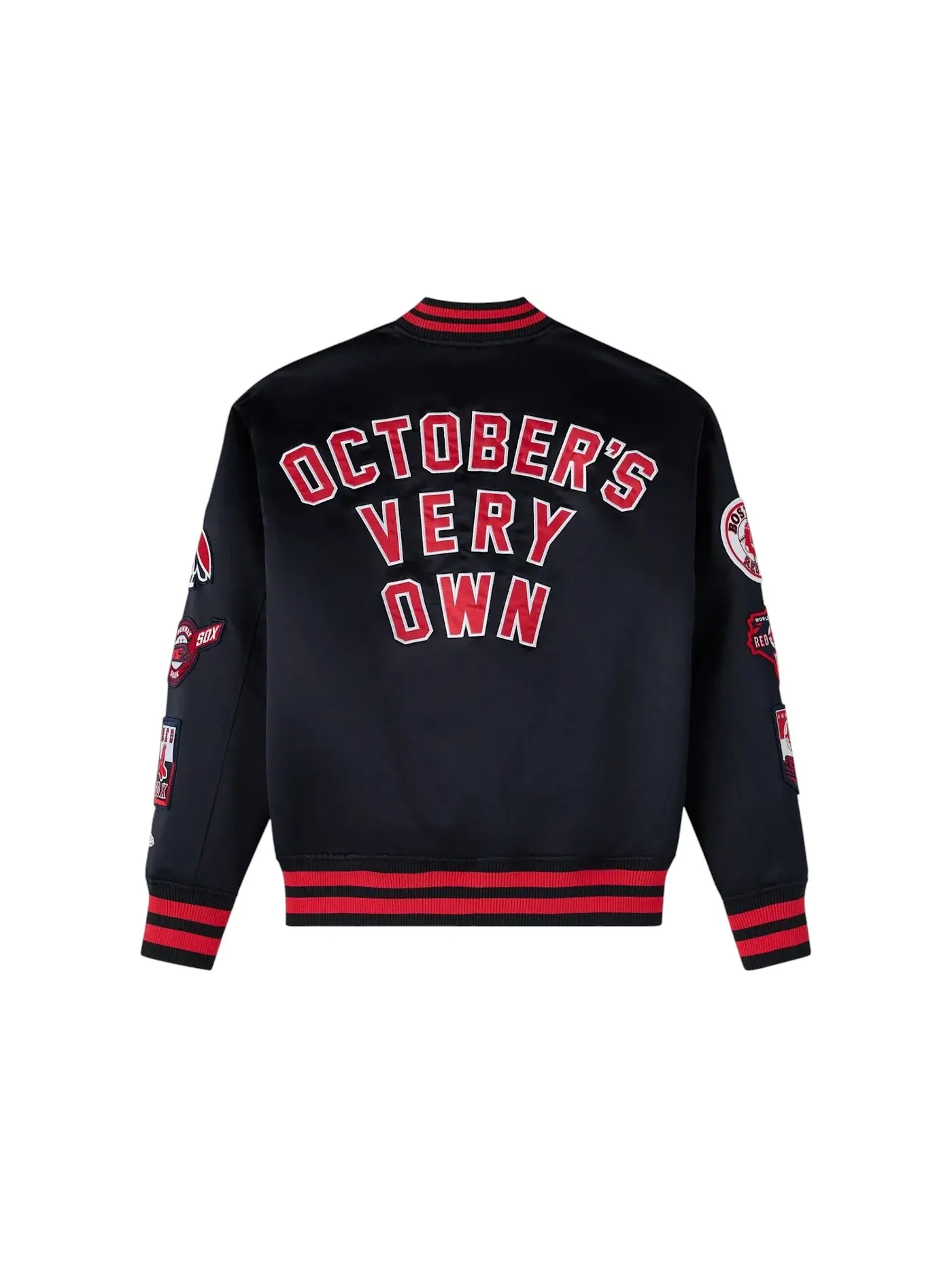Мужская куртка-бомбер OVO x New Era MLB Boston Red Sox Varsity Jacket Navy — изображение 2 из 2