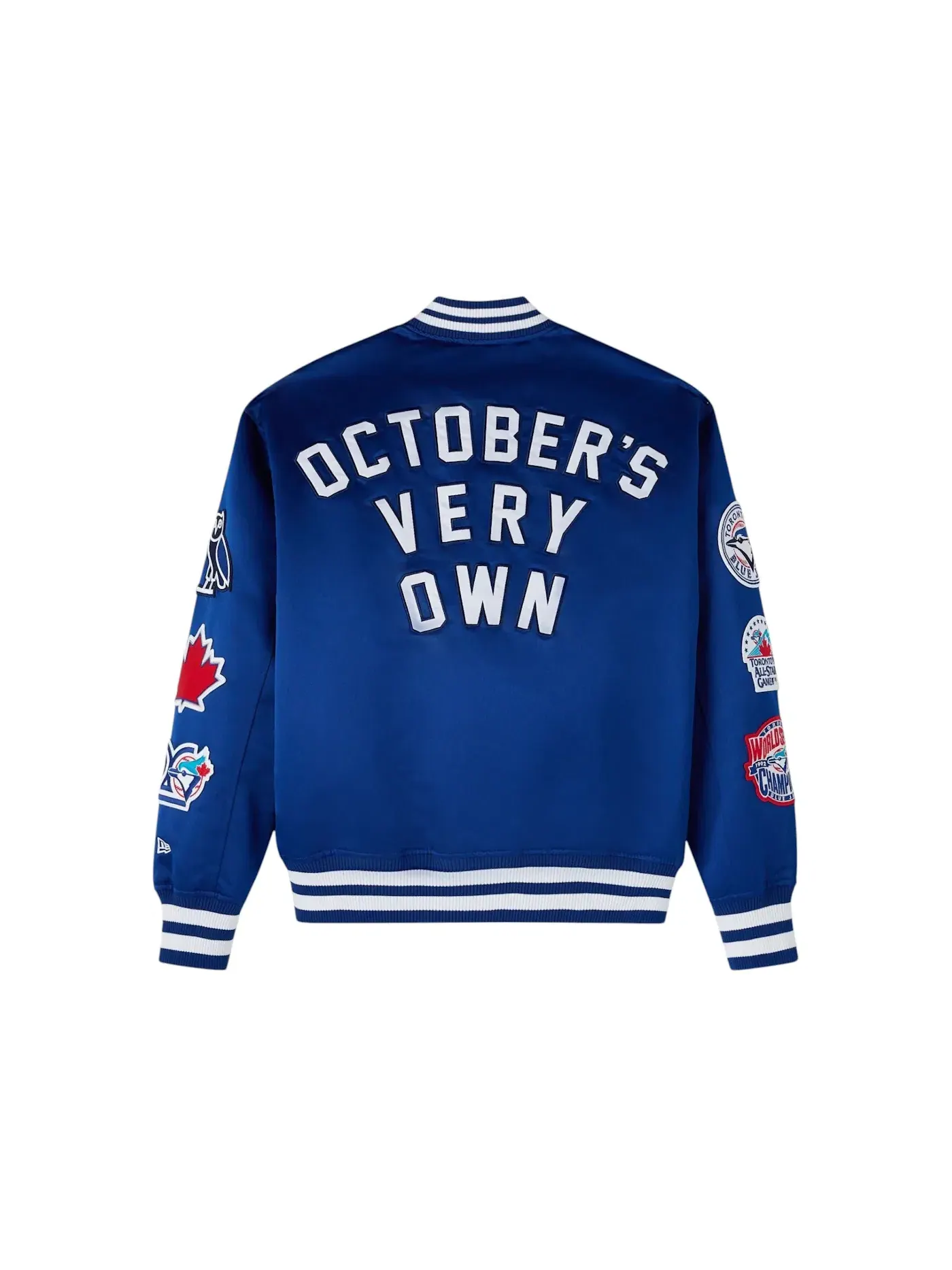 Мужская куртка-бомбер с принтом OVO x New Era MLB Toronto Blue Jays Jacket OVO — изображение 2 из 2, синий