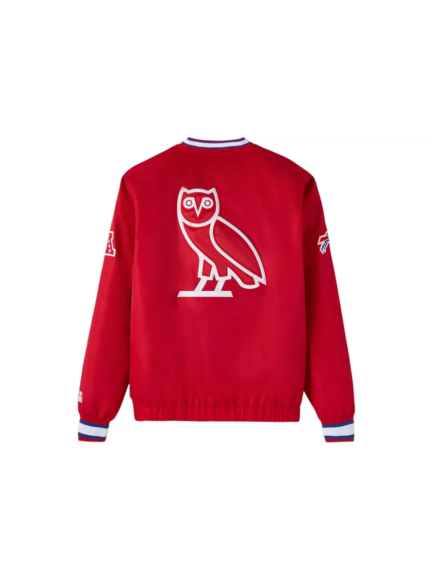 Мужская куртка-пуловер с принтом OVO x NFL Buffalo Bills Starter Trainer Pullover Jacket OVO — изображение 2 из 2, красный