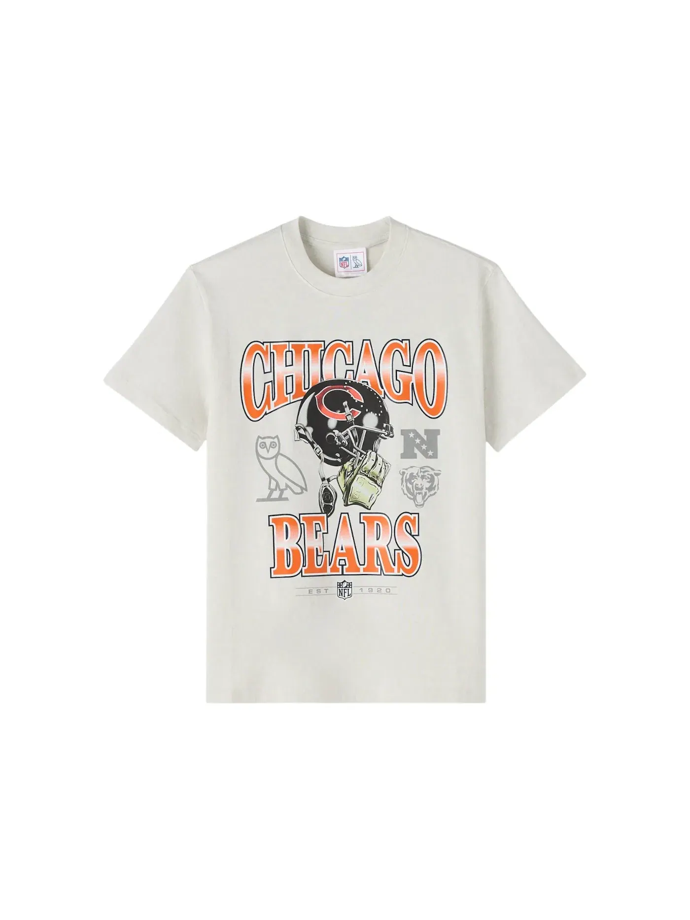Мужская футболка с принтом OVO x NFL Chicago Bears Graphic Team T-Shirt OVO — изображение 1 из 2, серый