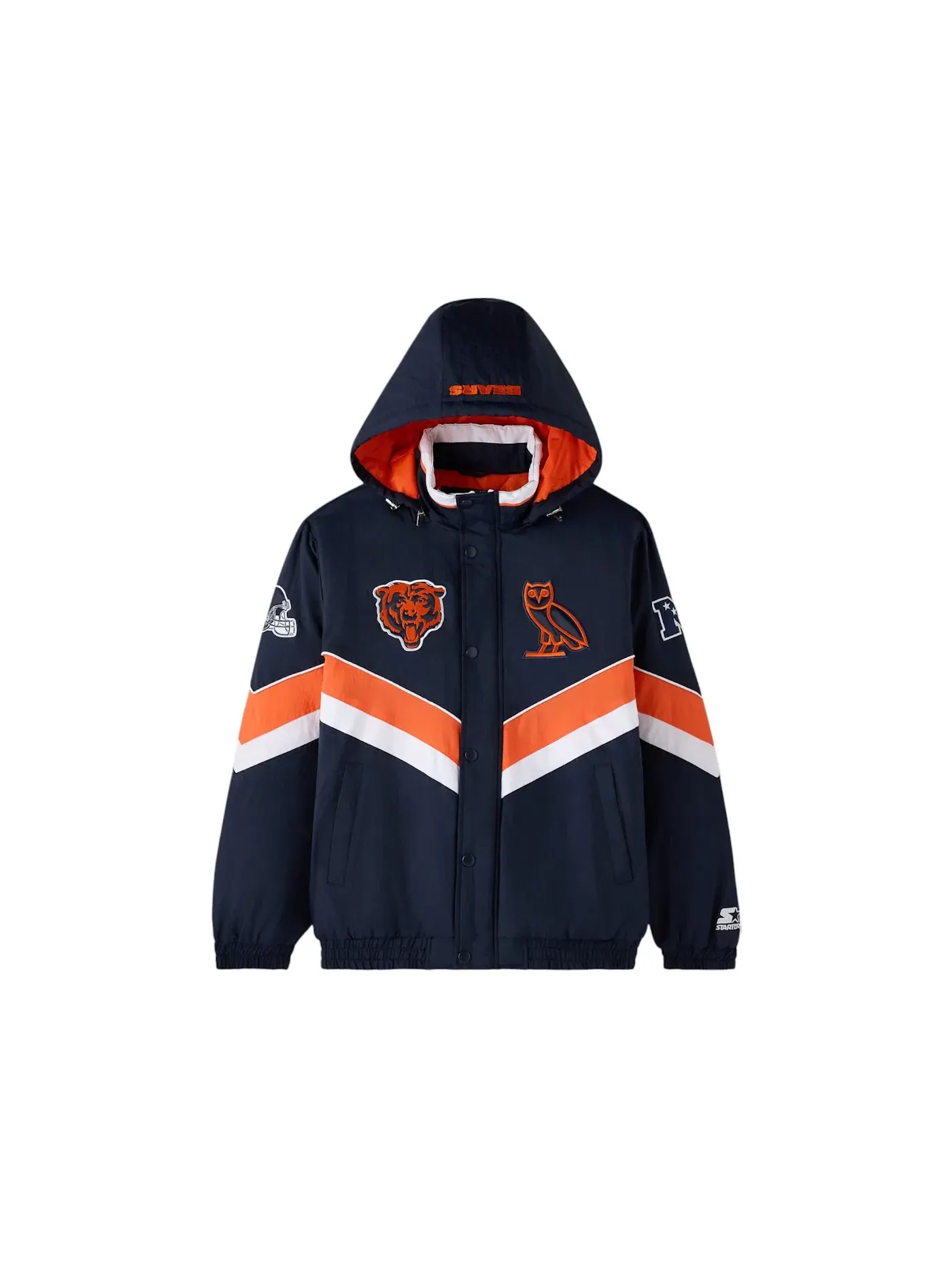 Мужская пуховая куртка с принтом Jacket OVO — изображение 1 из 2, темно-синий