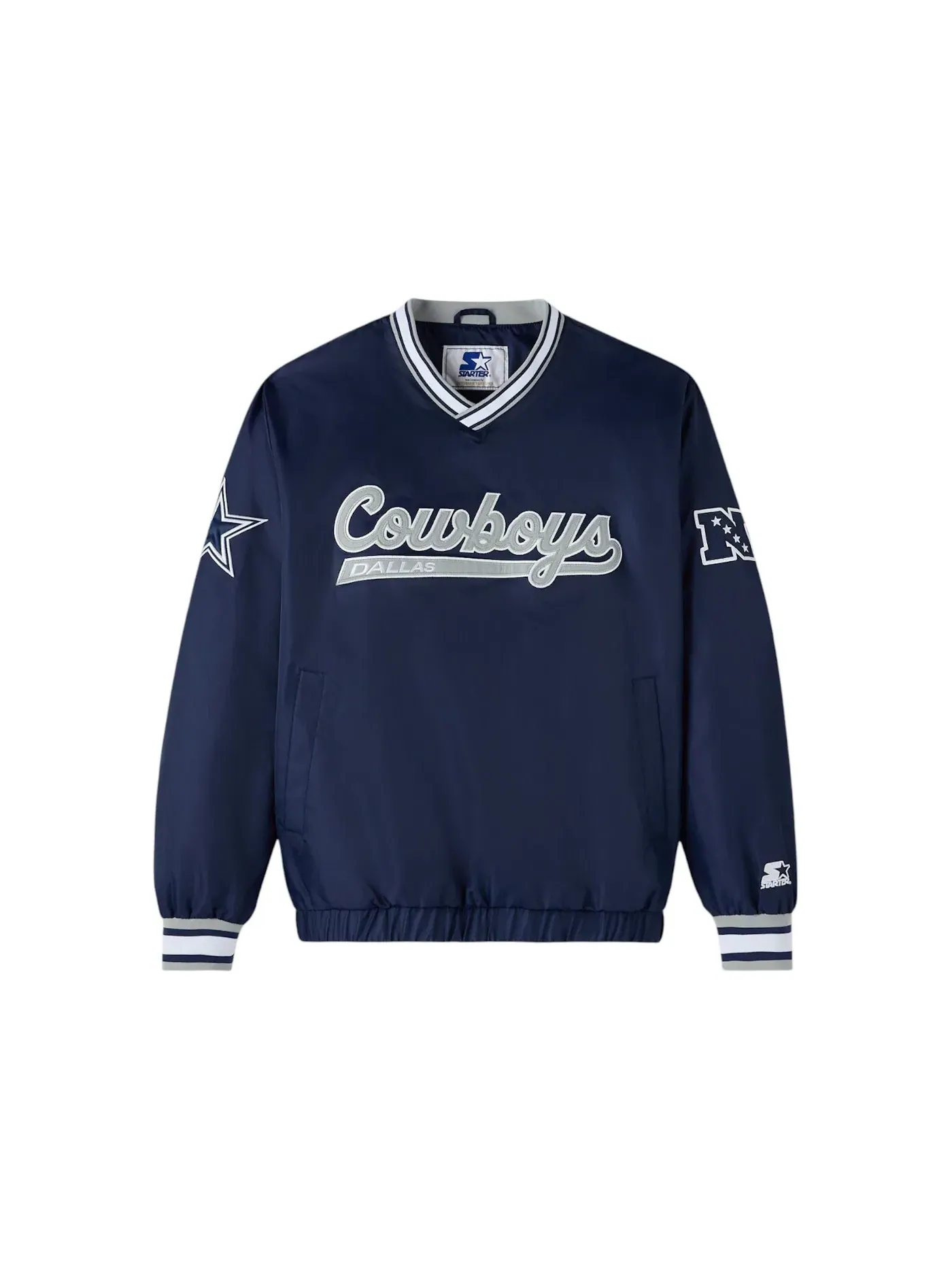 Мужская куртка-пуловер тренировочная с принтом OVO NFL Dallas Cowboys Starter Navy — изображение 1 из 2