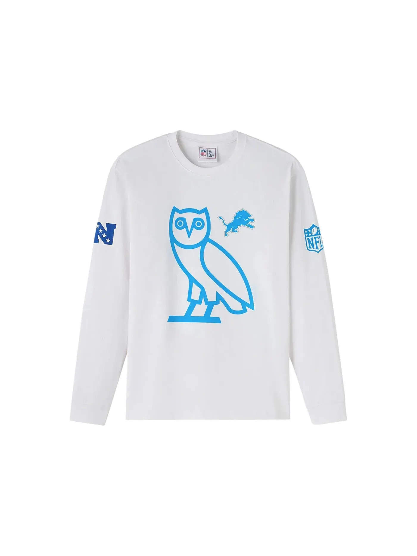 Мужская футболка с длинным рукавом OVO x NFL Detroit Lions Tee — изображение 1 из 2, белый