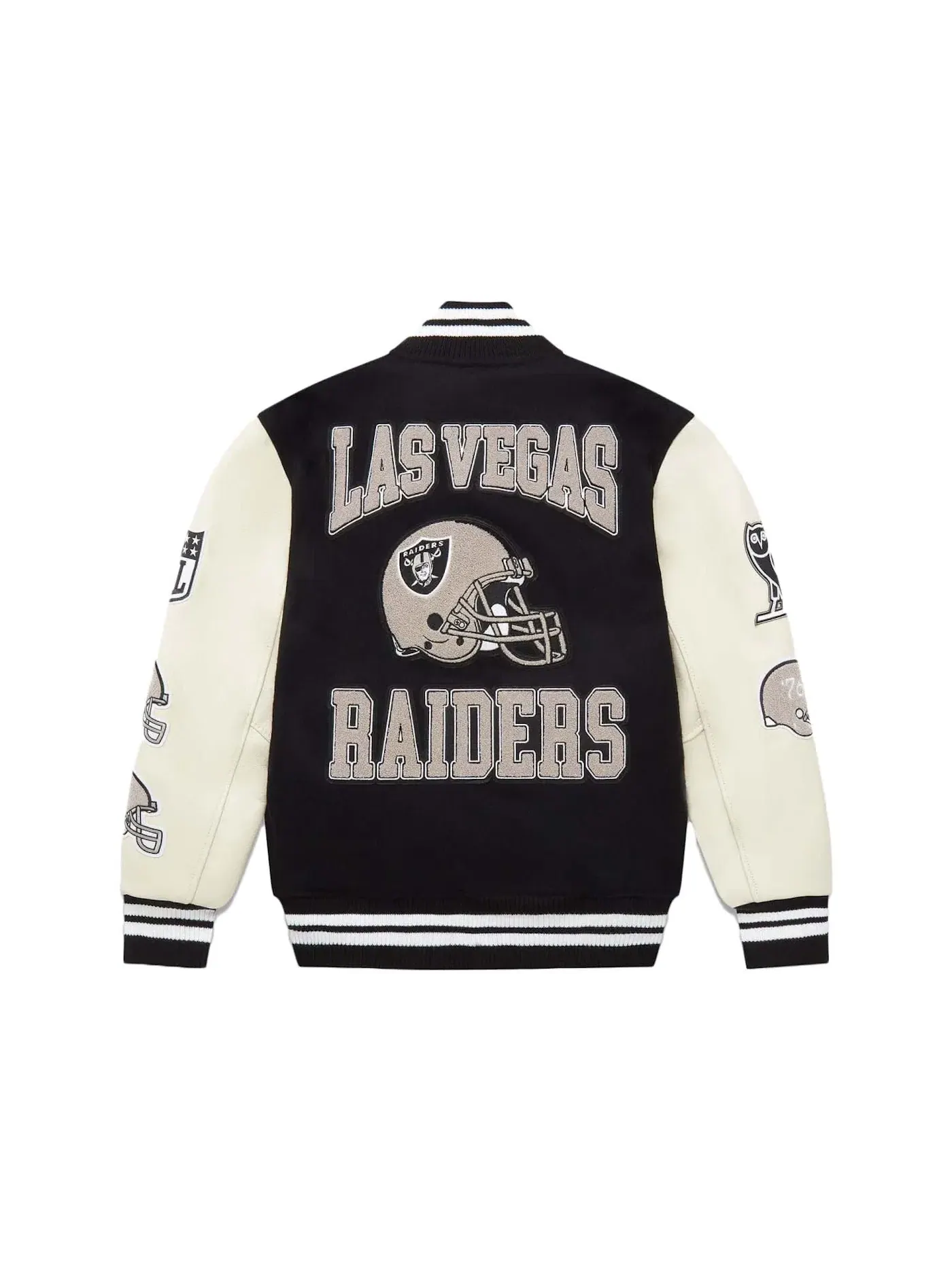 Мужская куртка-бомбер OVO NFL Las Vegas Raiders Varsity Jacket — изображение 2 из 2, черный