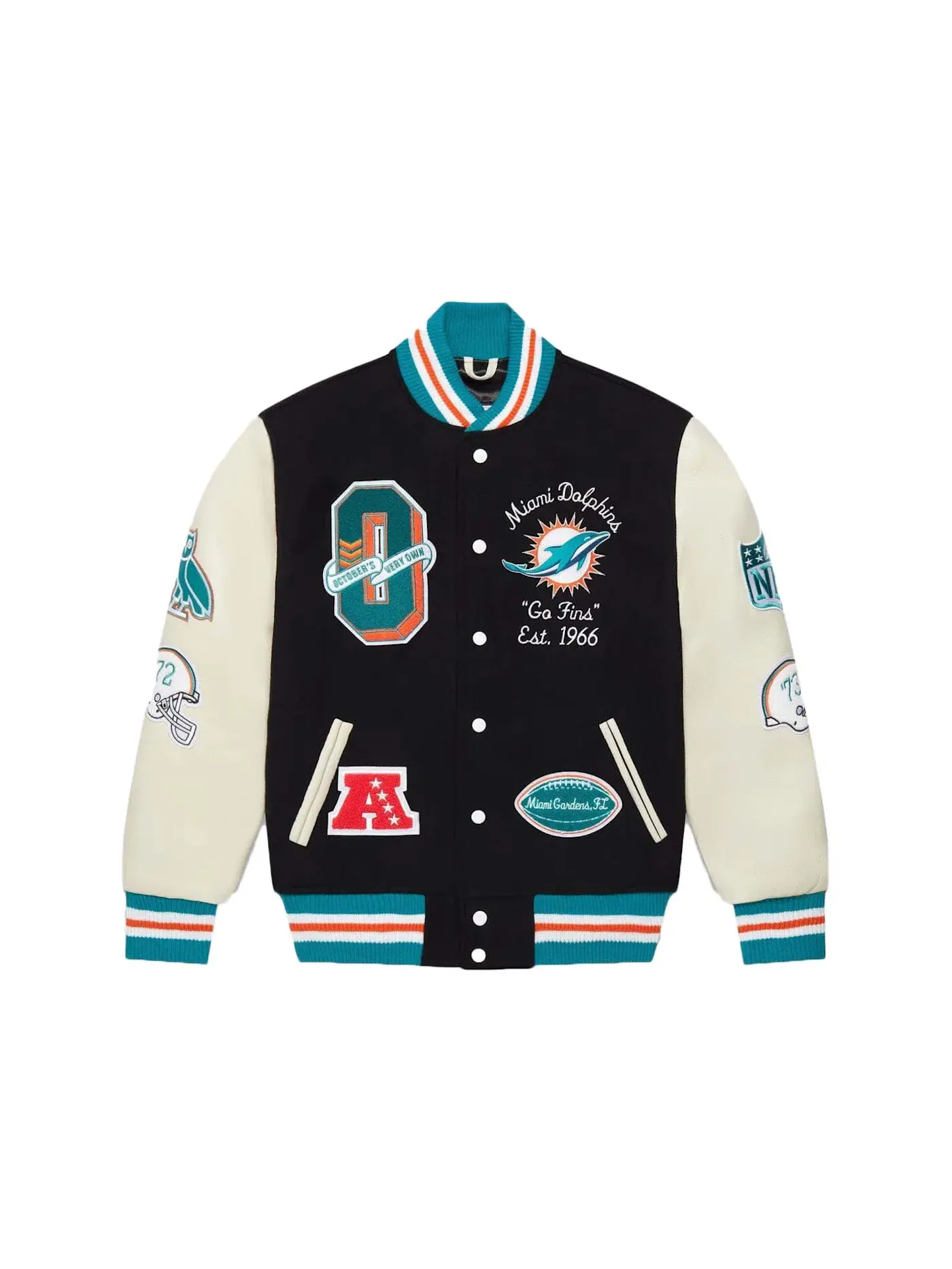 Мужская бомбер-куртка с принтом Varsity OVO Jacket — изображение 1 из 2, черный