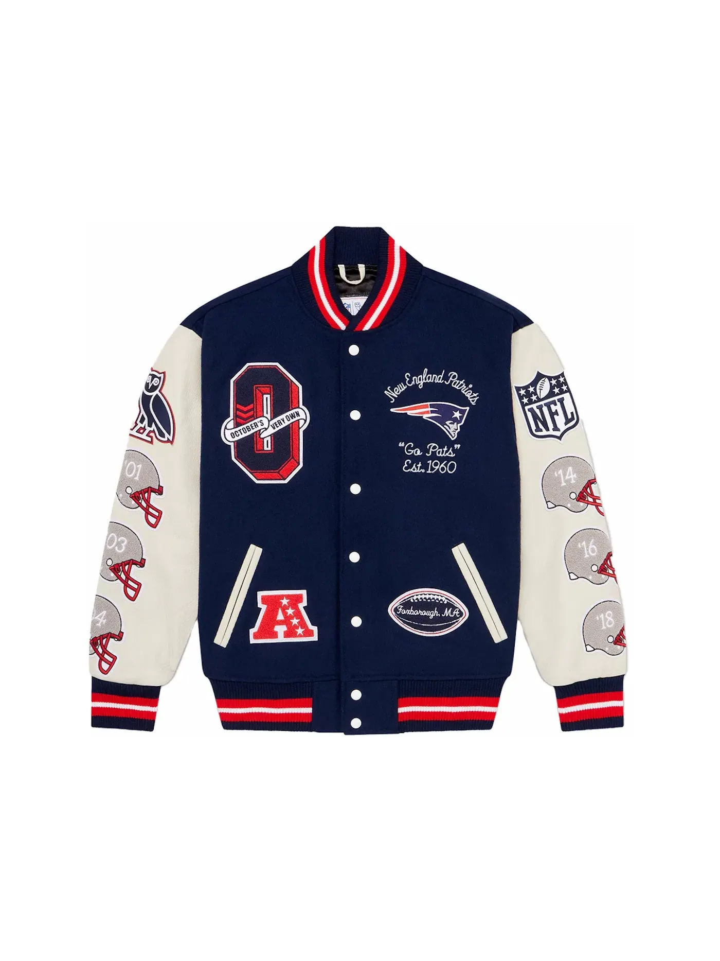 Мужская бомбер с принтом Jacket OVO — изображение 1 из 2, синий