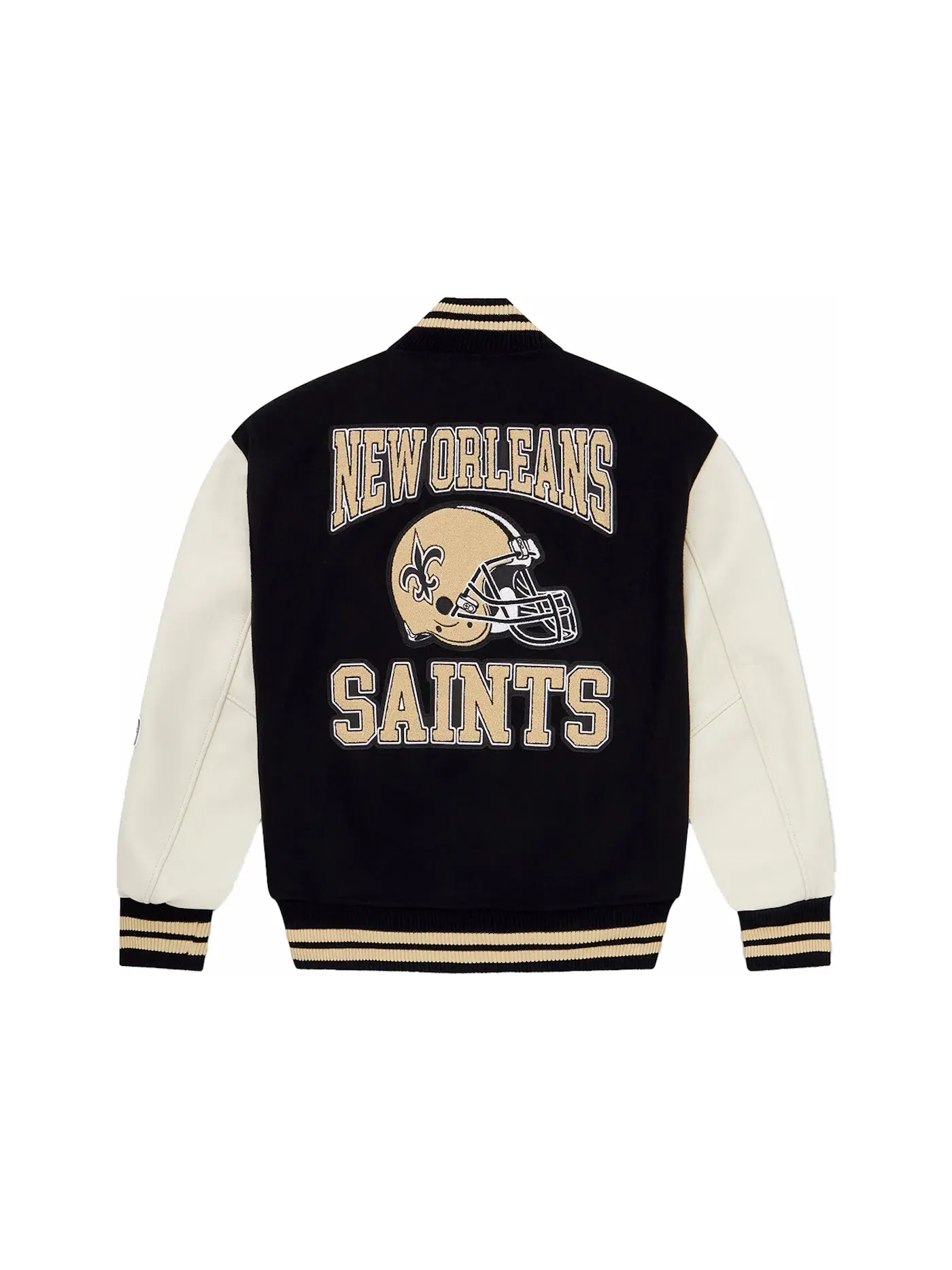 Мужская куртка-бомбер с принтом OVO NFL New Orleans Saints Varsity Jacket OVO — изображение 2 из 2, черный