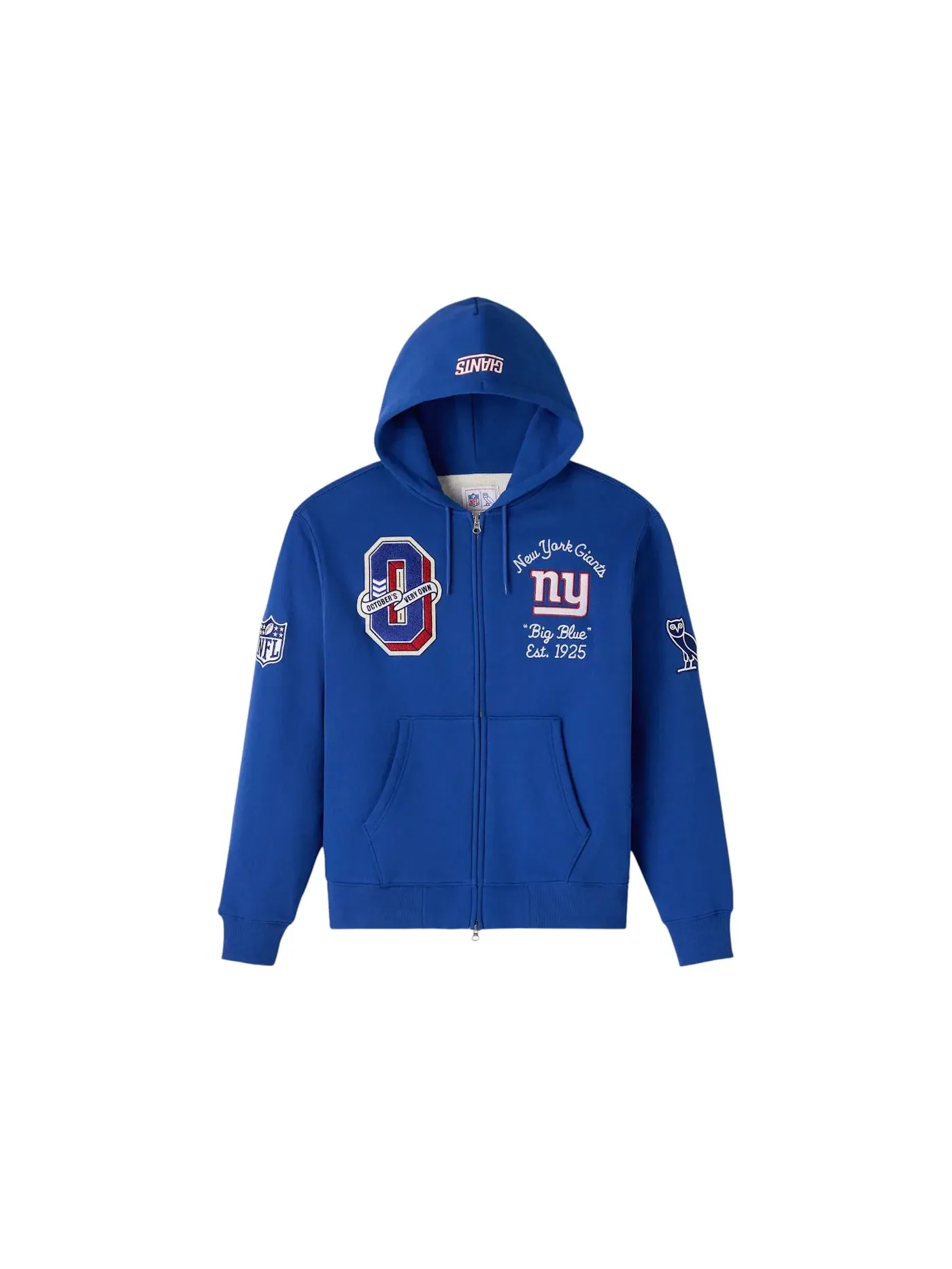Мужская худи на молнии OVO x NFL New York Giants Full Zip Hoodie — изображение 1 из 2, синий