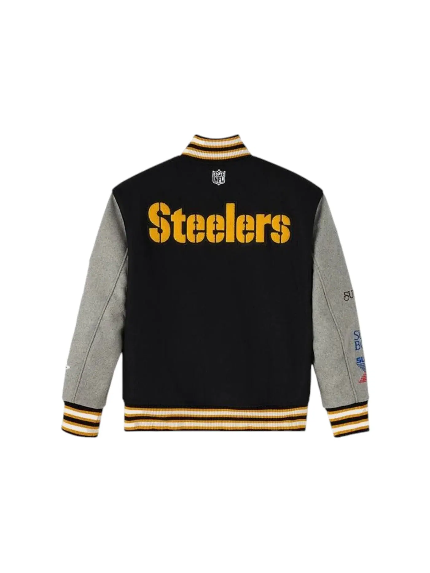 Мужская шерстяная куртка-бомбер OVO x NFL Pittsburgh Steelers Jacket — изображение 2 из 2, черный
