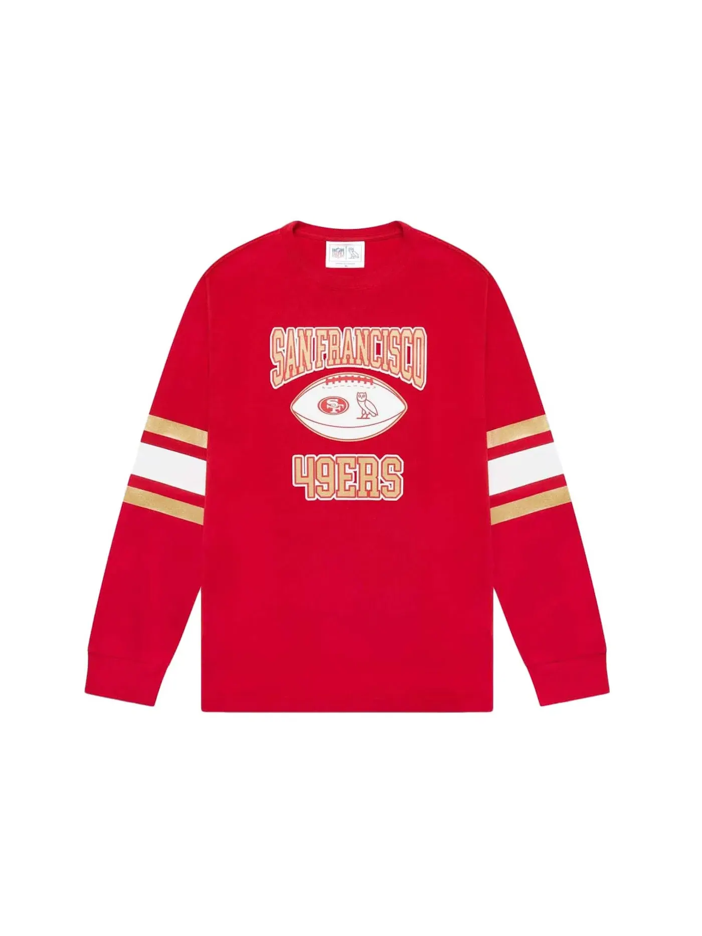 Мужская футболка с длинным рукавом OVO x NFL San Francisco 49ers — изображение 1 из 1, красный