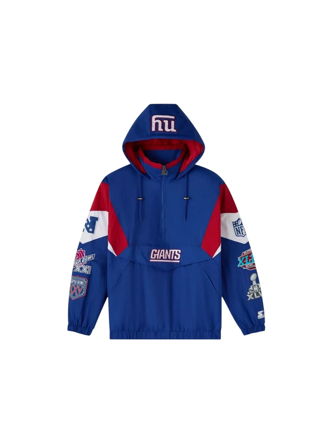 Мужская куртка-полузамок с молнией OVO x NFL Starter New York Giants Half Zip Pullover Jacket — изображение 1 из 2, синий