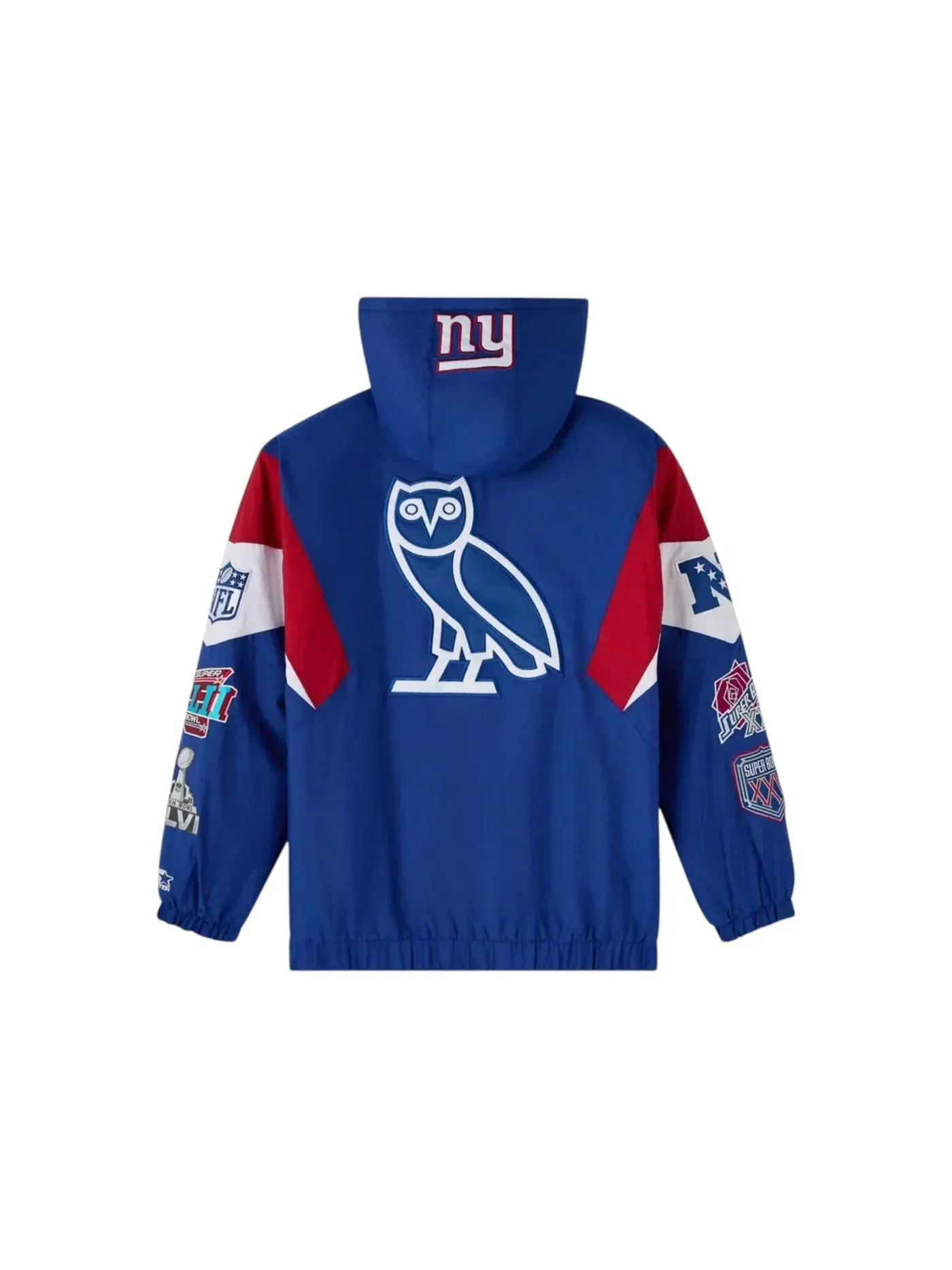 Мужская куртка-полузамок с молнией OVO x NFL Starter New York Giants Half Zip Pullover Jacket — изображение 2 из 2, синий