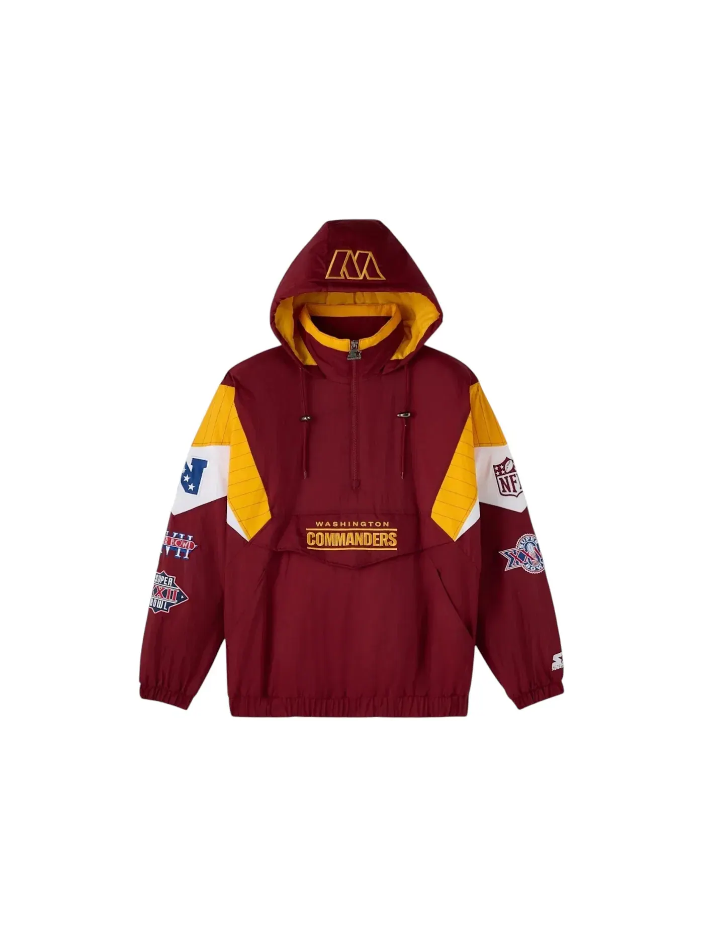 Мужская куртка-пуловер на молнии с принтом OVO NFL Starter Washington Commanders Half Zip Pullover Jacket, бордовый