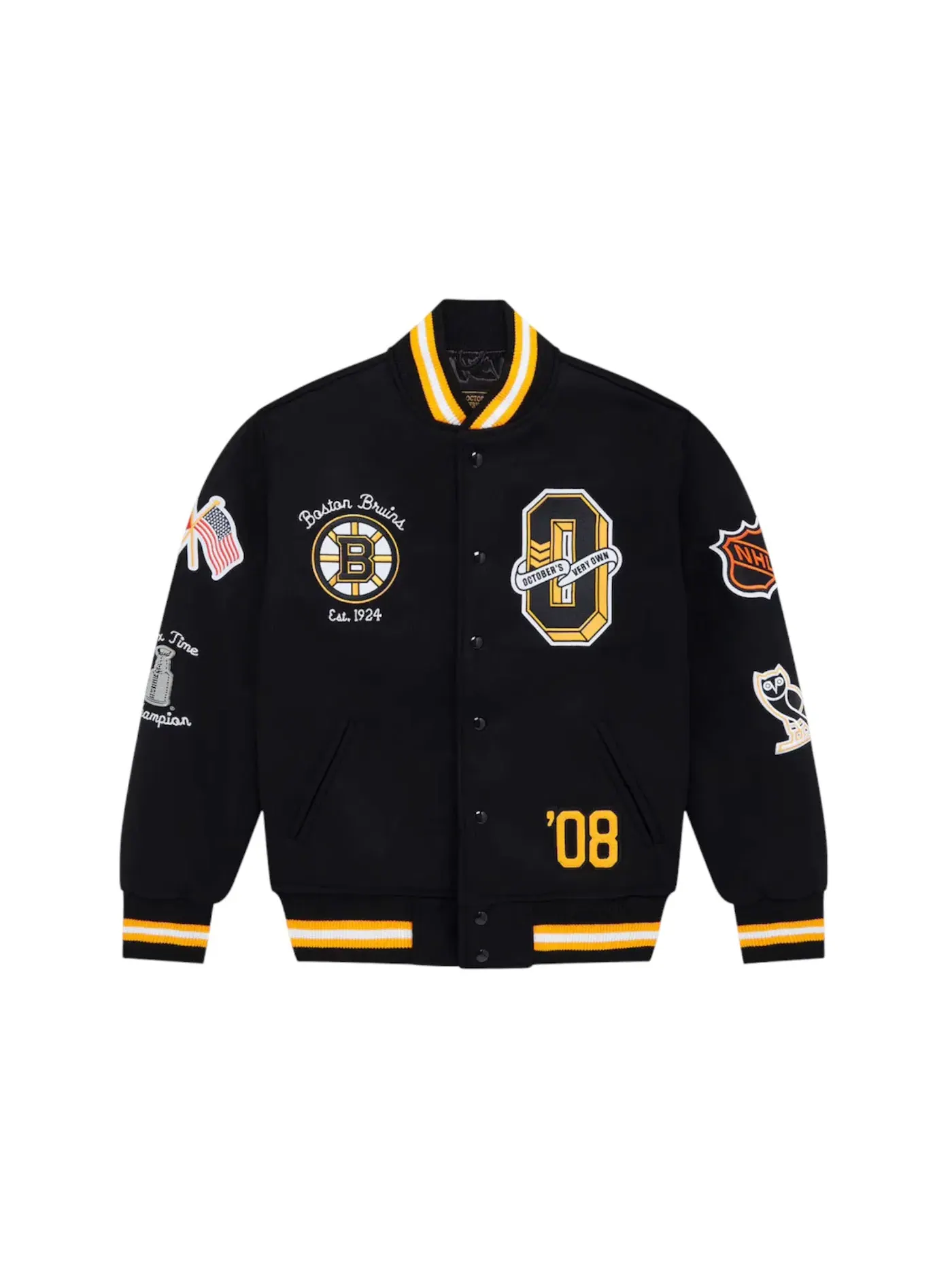 Мужская куртка-бомбер Varsity Jacket OVO — изображение 1 из 2, черный