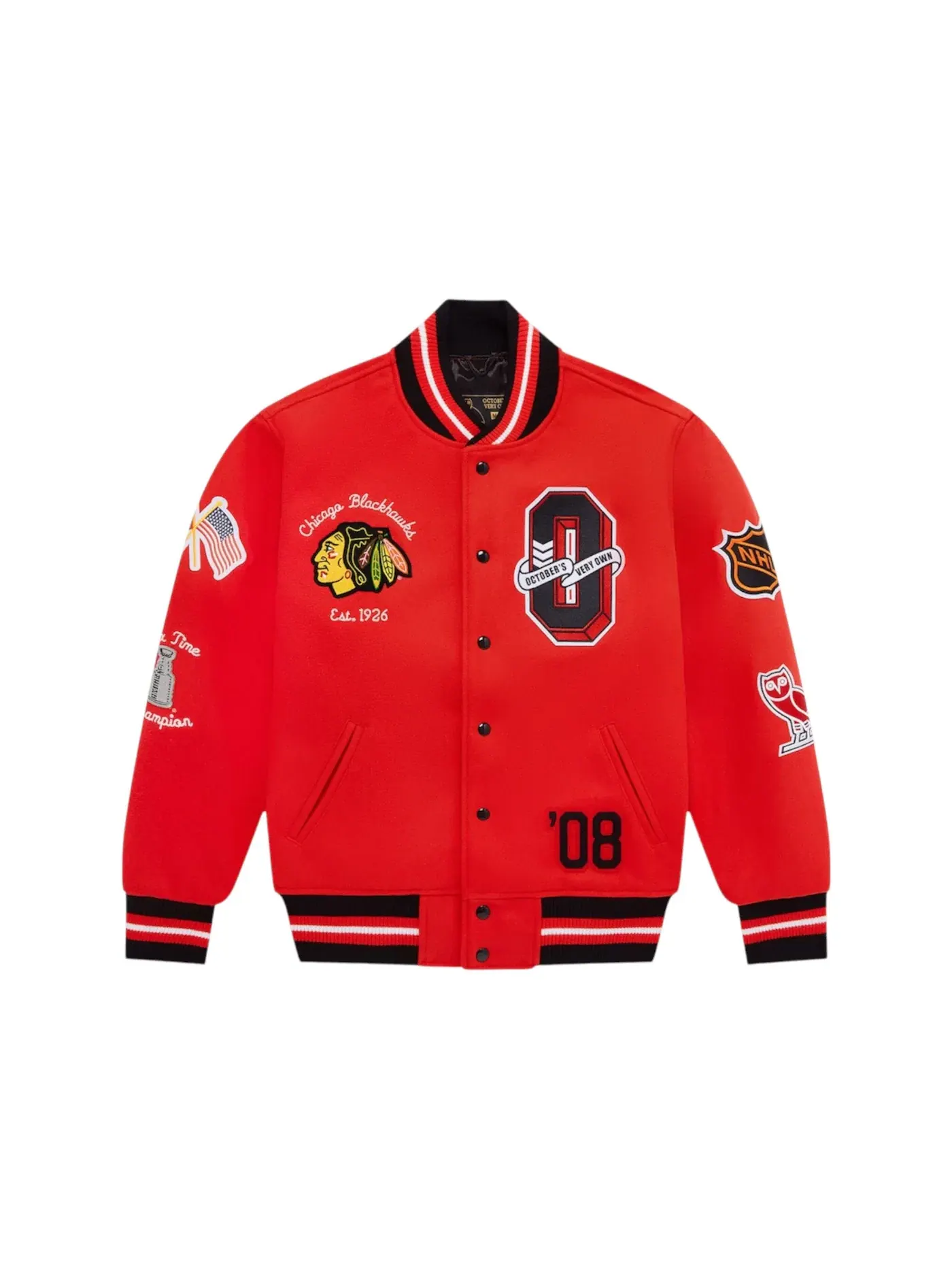 Мужская куртка-бомбер модель Jacket OVO — изображение 1 из 2, красный
