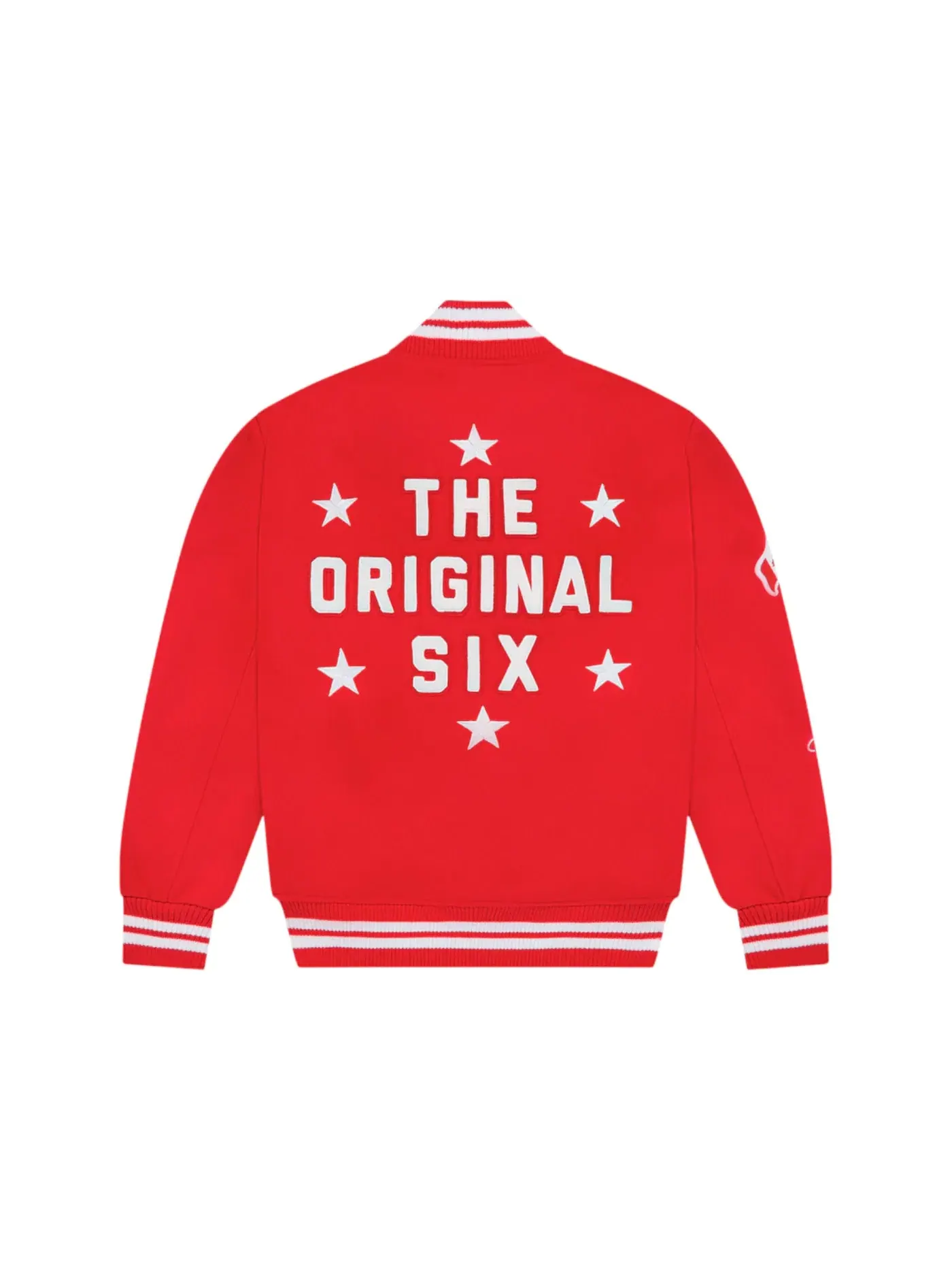 Мужская бомбер-куртка с принтом OVO Detroit Red Wings Varsity Jacket — изображение 2 из 2, красный