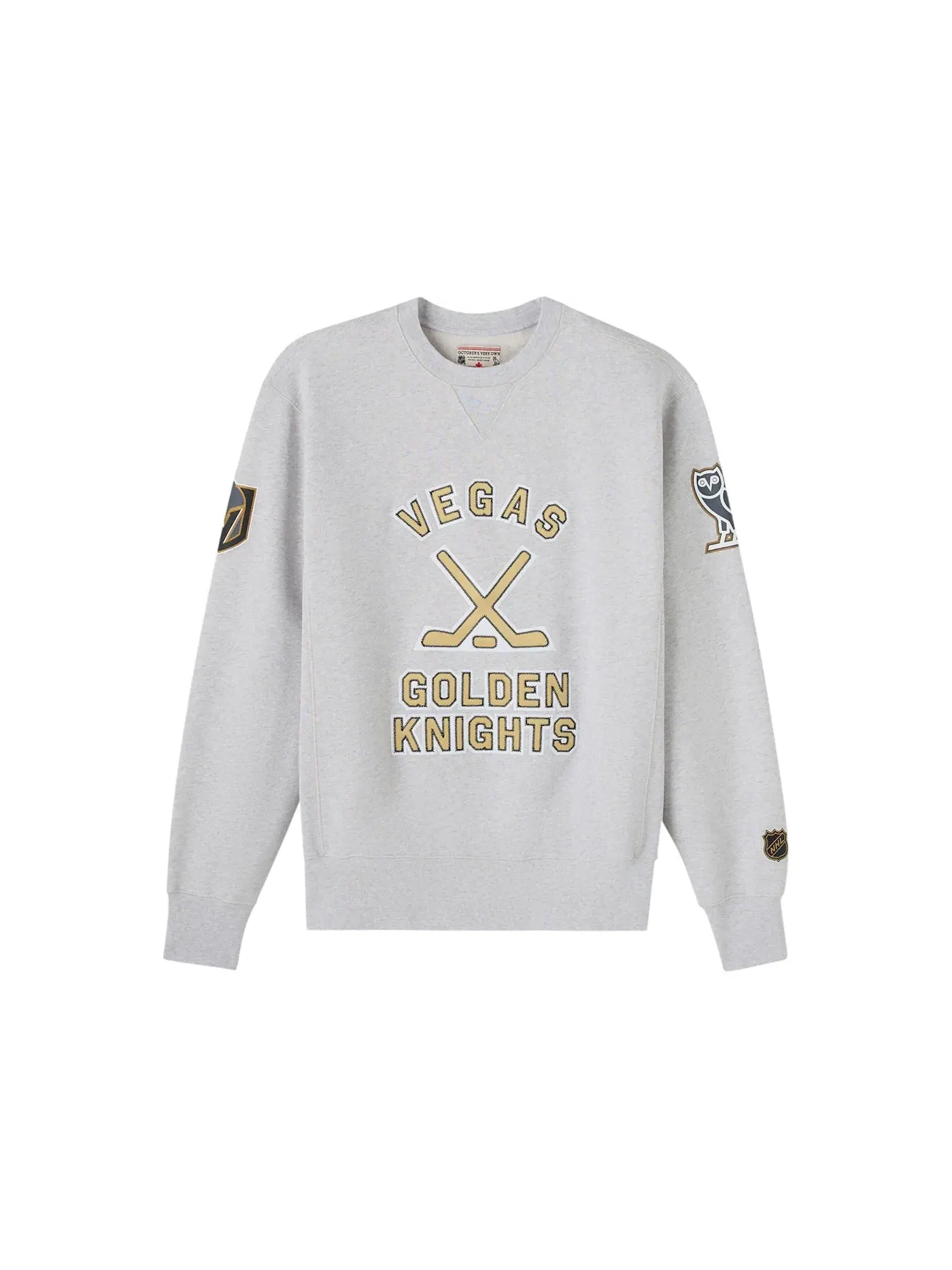 Мужской свитшот с принтом OVO x Nhl Las Vegas Golden Knights Crewneck Sweatshirt OVO — изображение 1 из 3, серый