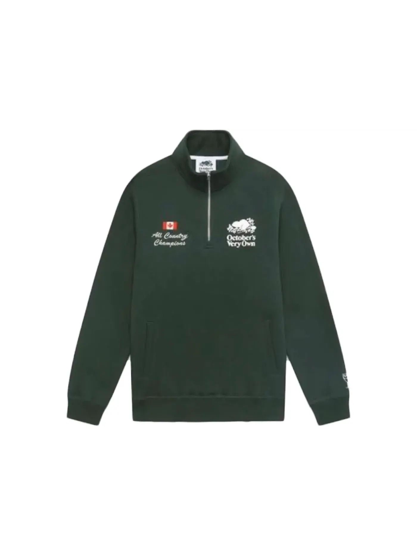 Мужской свитшот на молнии Half Zip Sweatshirt OVO — изображение 1 из 1, зеленый