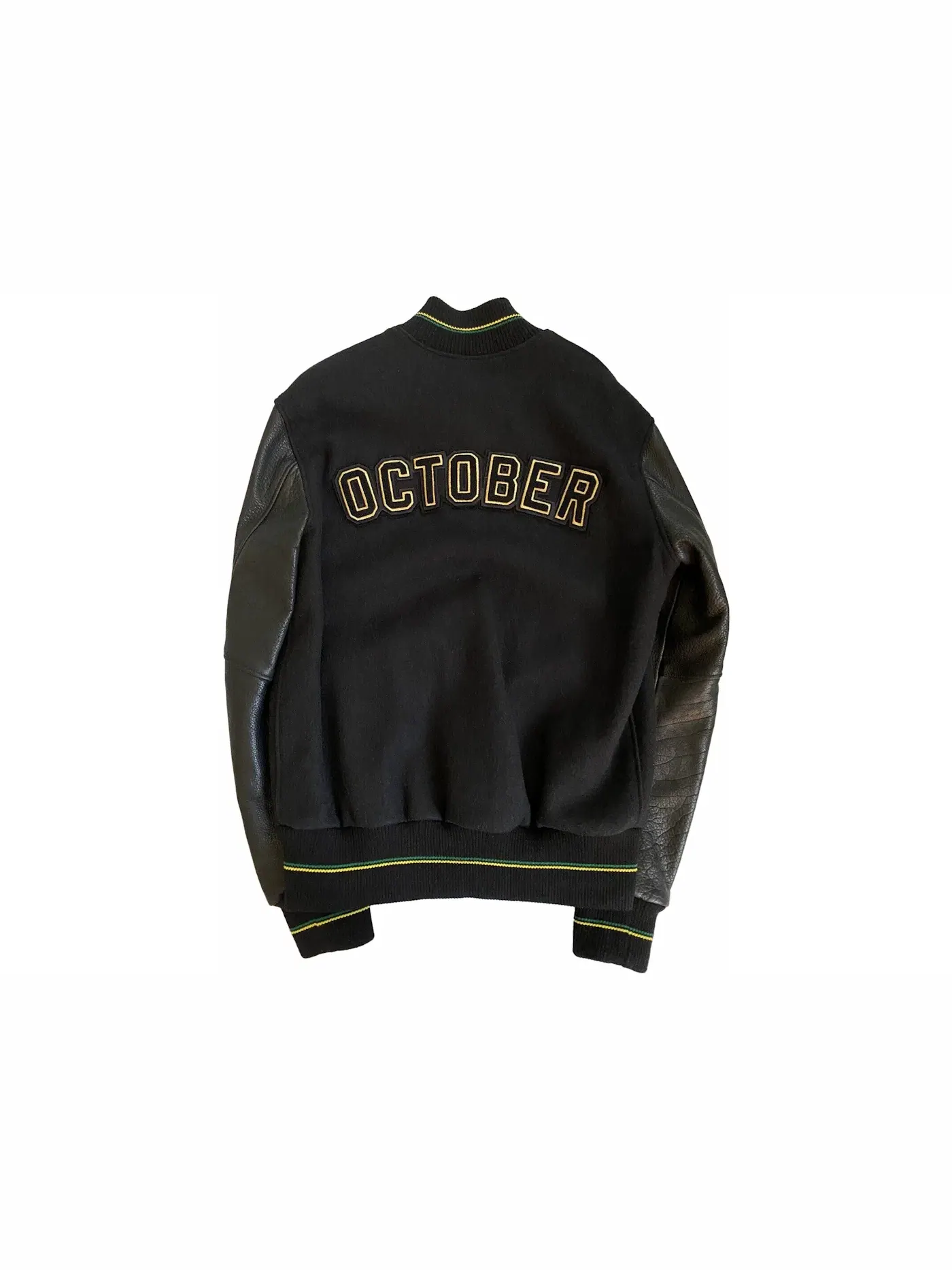 Мужская куртка-бомбер OVO x Roots October Jamaica Varsity Jacket — изображение 2 из 2, черный