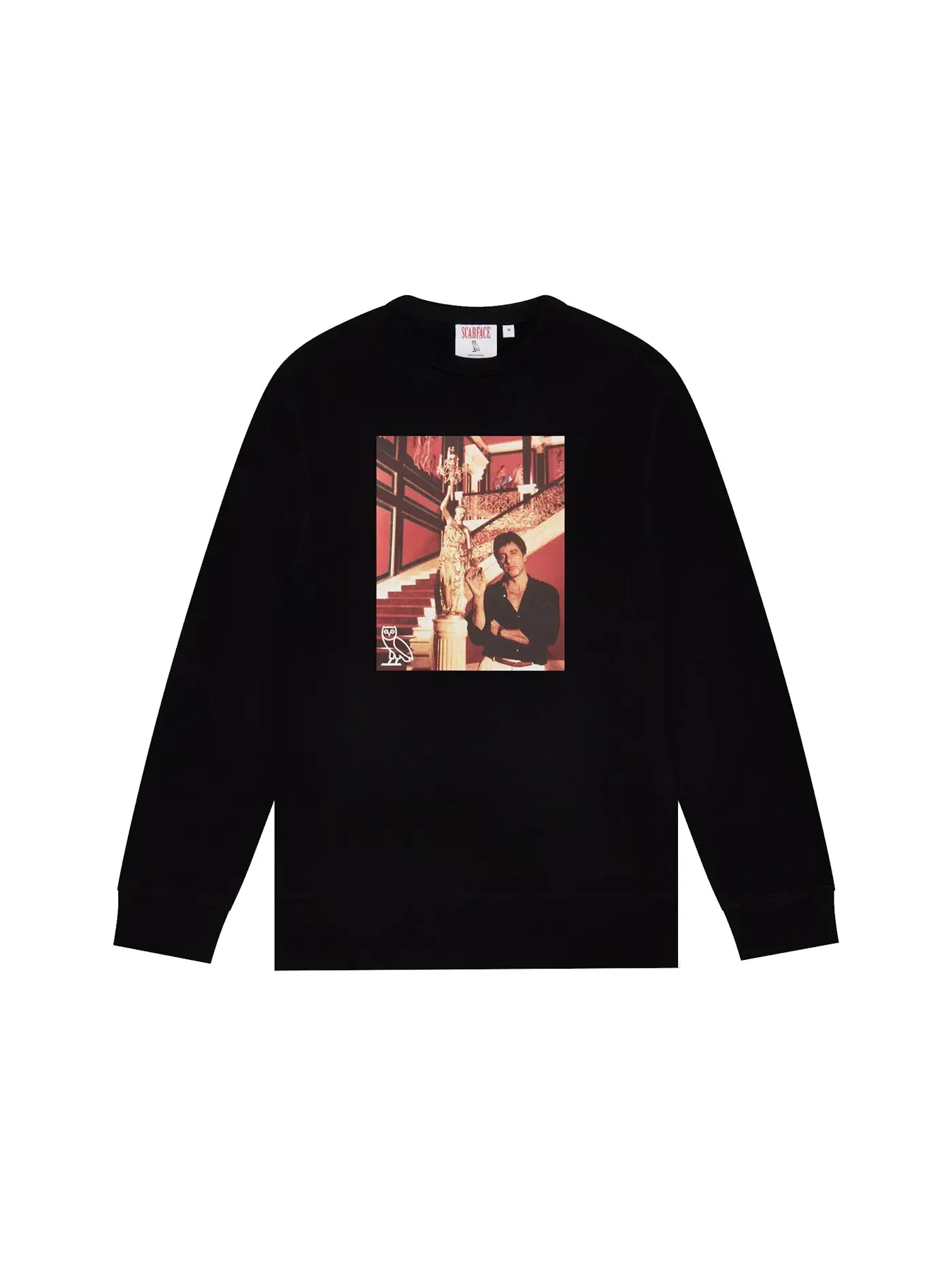 Мужской свитшот с принтом Crewneck OVO — изображение 1 из 2, черный
