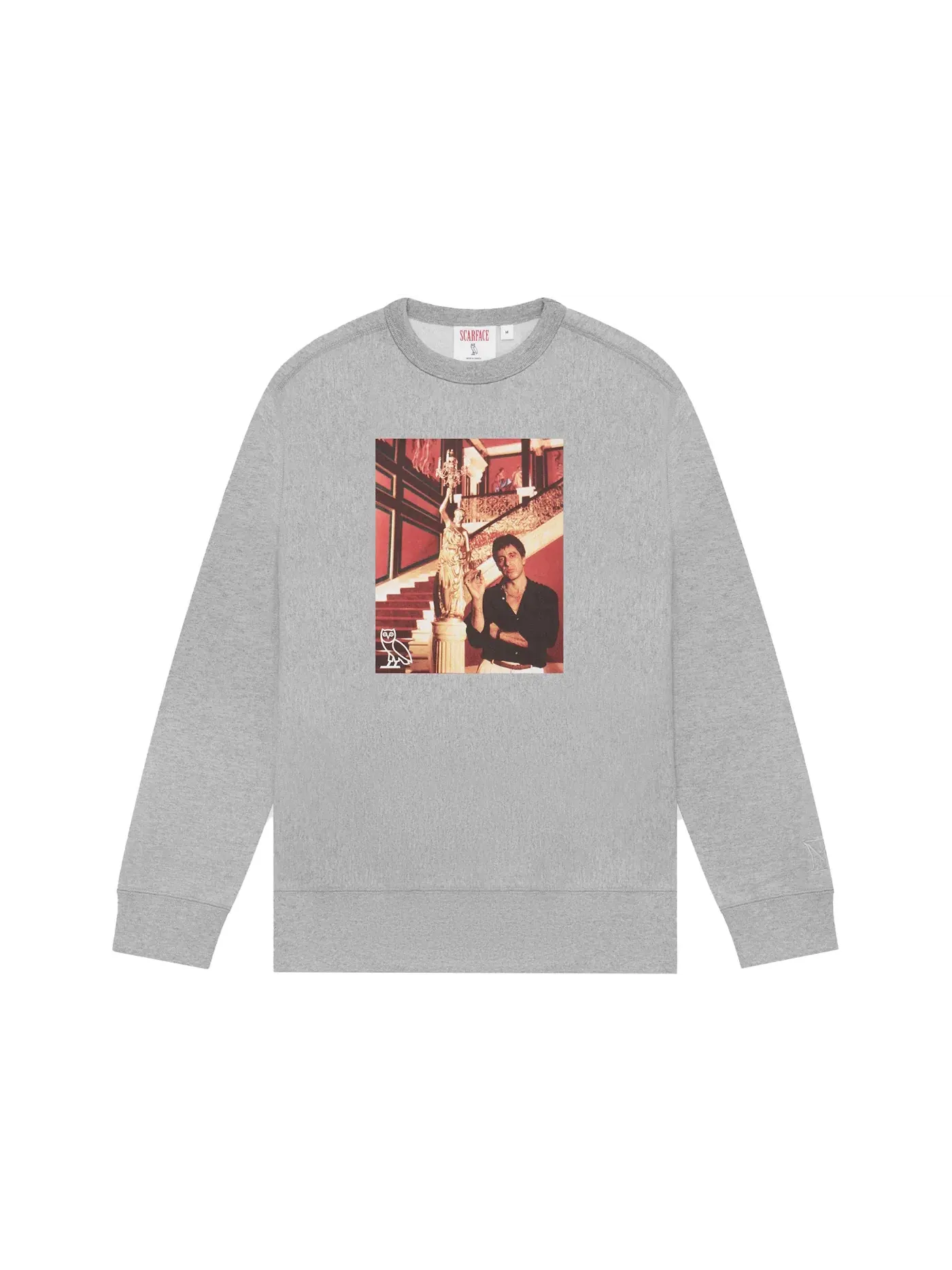 Мужской свитшот с принтом Crewneck OVO — изображение 1 из 2, серый