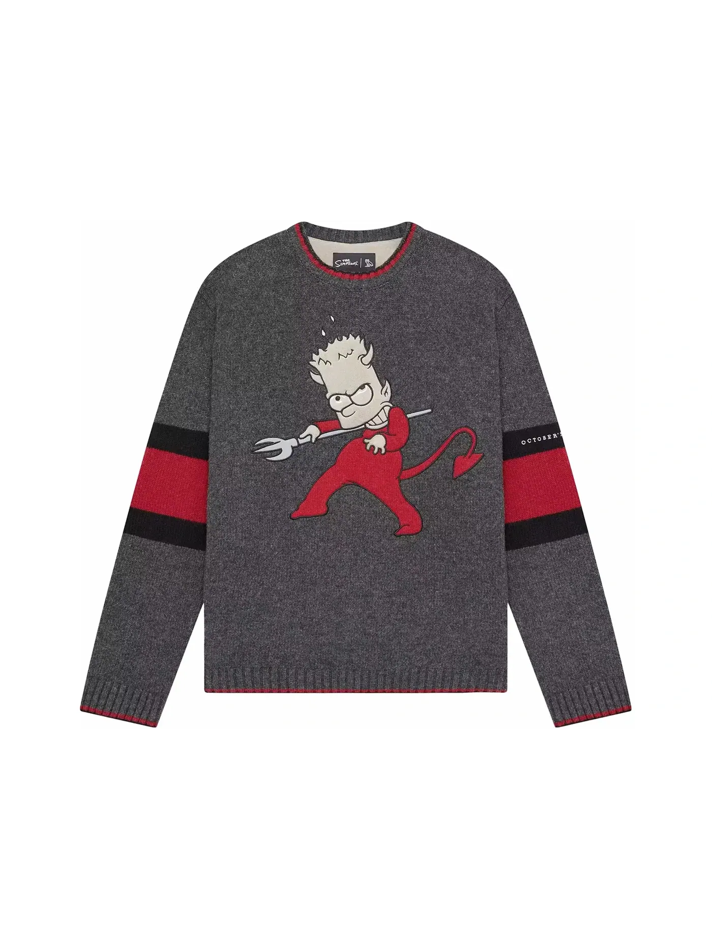 Мужской свитер с принтом OVO x The Simpsons Sweater — изображение 1 из 2, темно-серый серый