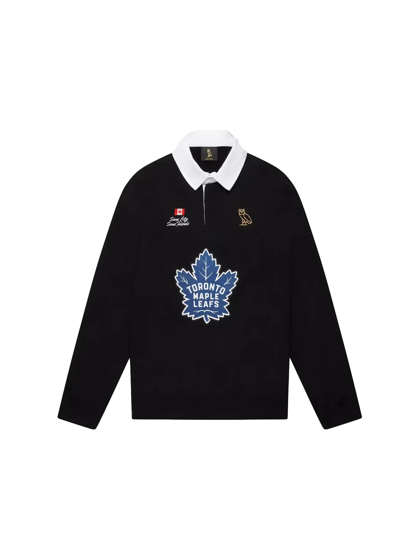 Мужское поло OVO x Toronto Maple Leafs Rugby Polo — изображение 1 из 1, черный
