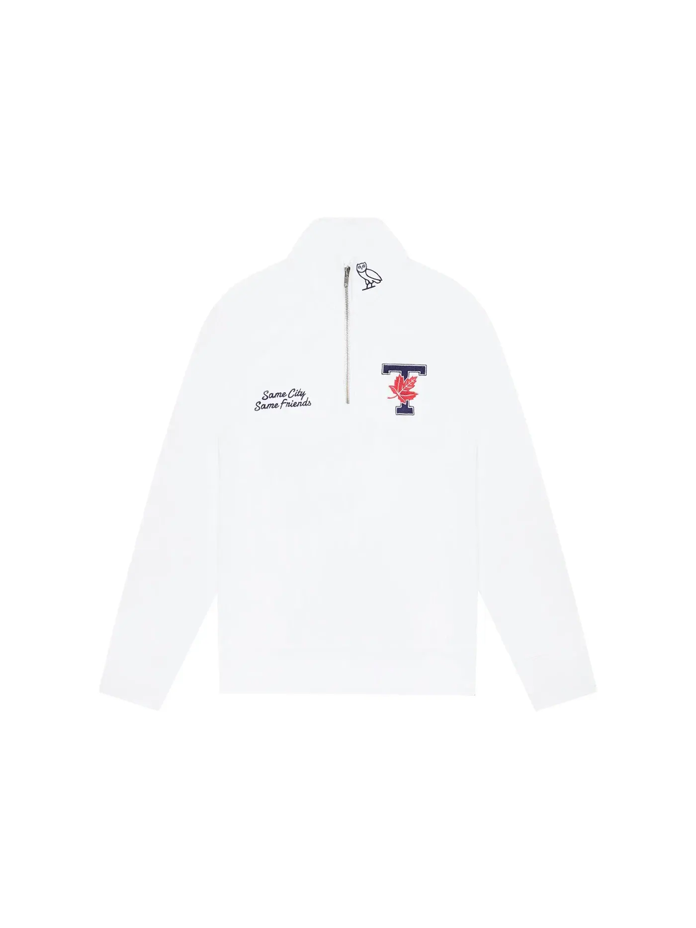 Мужской свитшот на молнии с принтом OVO Sweatshirt — изображение 1 из 1, белый