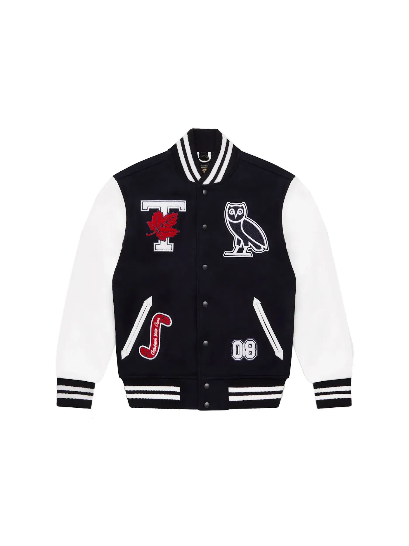 Мужская куртка-бомбер с принтом OVO University of Toronto Varsity Jacket Navy — изображение 1 из 2