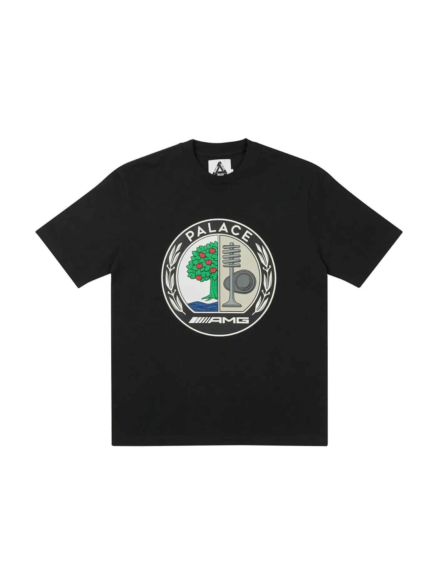Мужская футболка с принтом Palace AMG Emblem T-shirt — изображение 1 из 1, черный