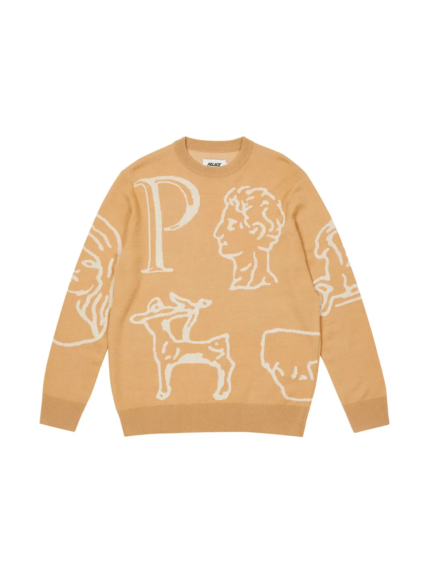 Мужской свитер с принтом Palace Knit — изображение 1 из 2, верблюжий