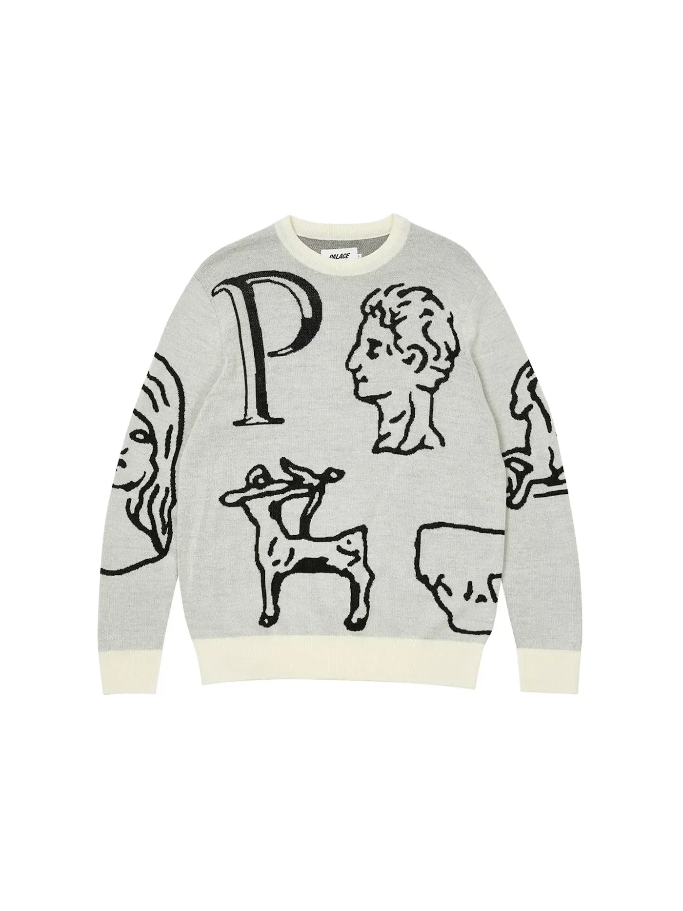 Мужской свитер с принтом Palace Archaeology Knit — изображение 1 из 2, белый