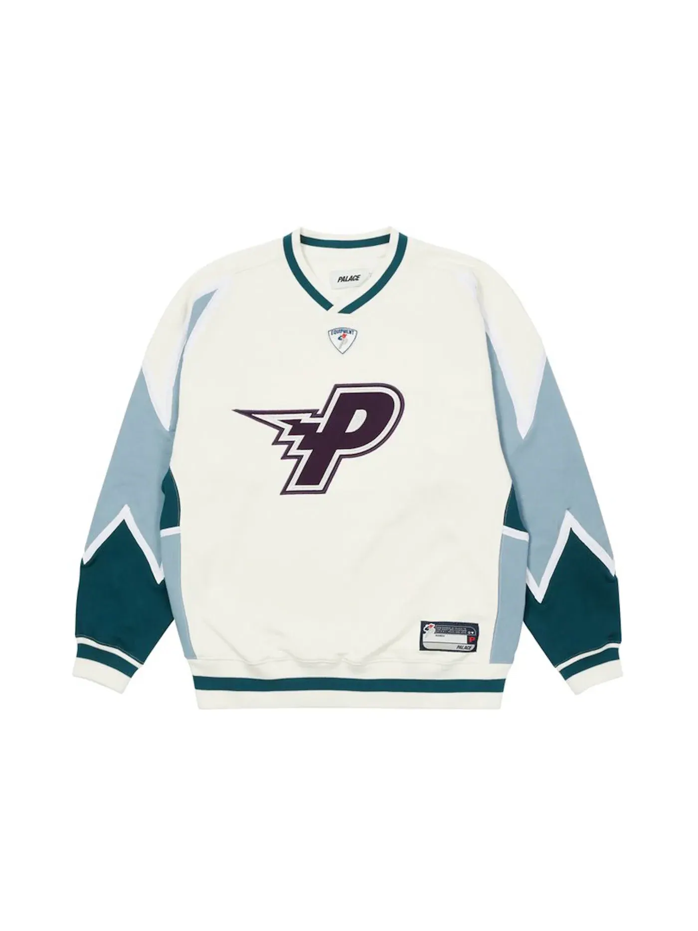 Мужской свитшот в полоску Palace Bolt Crew — изображение 1 из 2, белый/синий