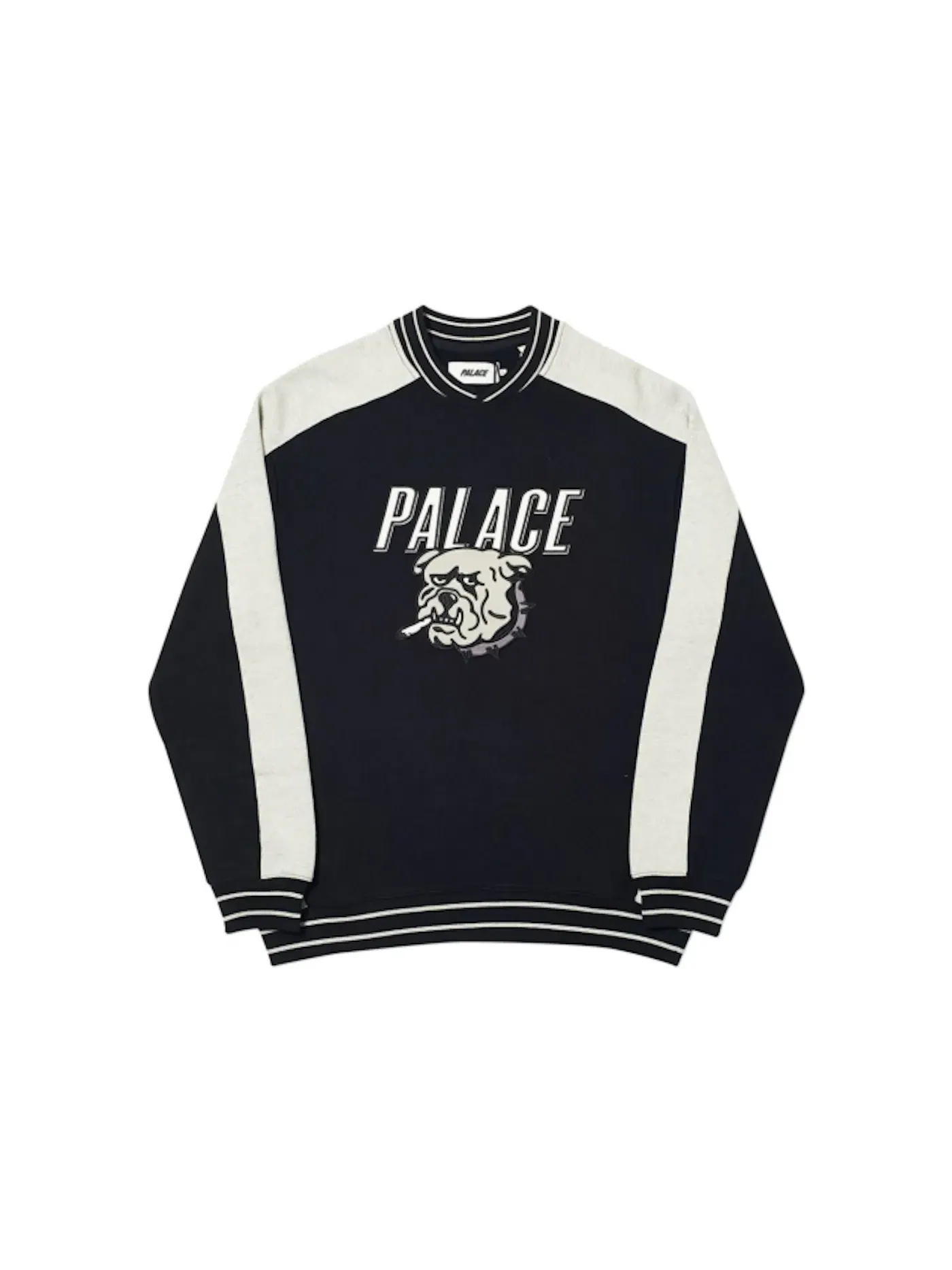 Мужской свитшот с принтом Palace Bunning Bulldog Crew — изображение 1 из 2, черный