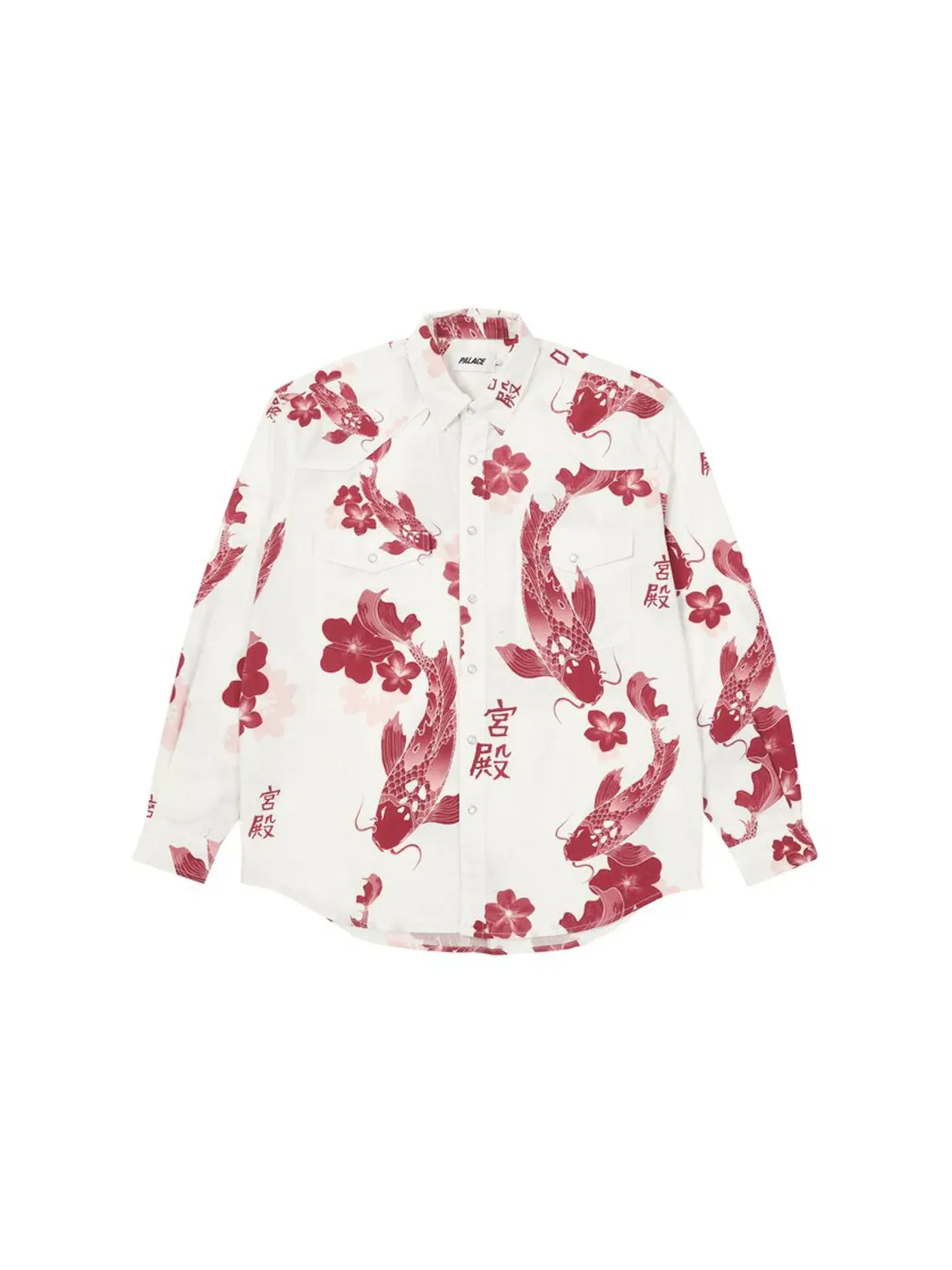 Мужская рубашка с принтом Palace Shirt, Белая/Винная — изображение 2 из 2