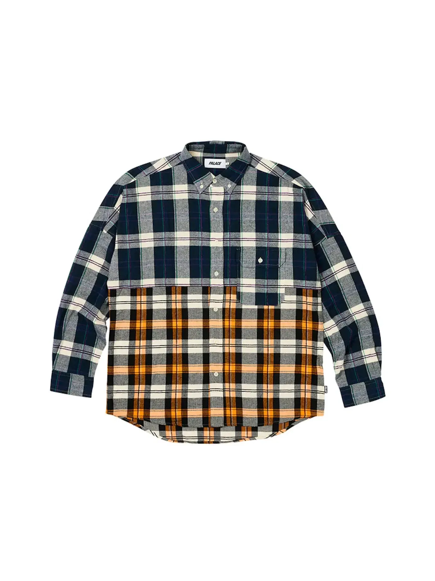 Мужская рубашка с принтом Palace Checkmate Drop Shoulder Shirt — изображение 1 из 2, темно-синий