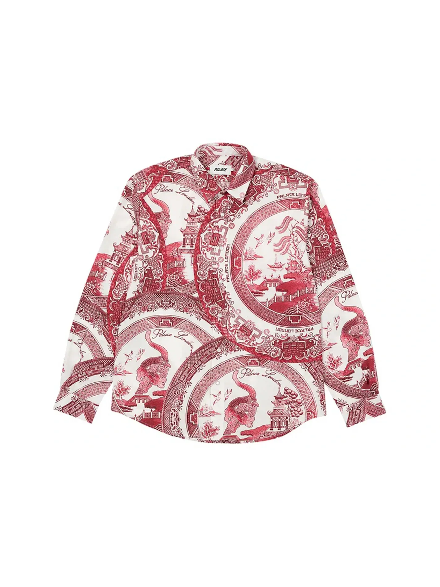 Мужская рубашка с принтом Palace Shirt — изображение 1 из 2, красный