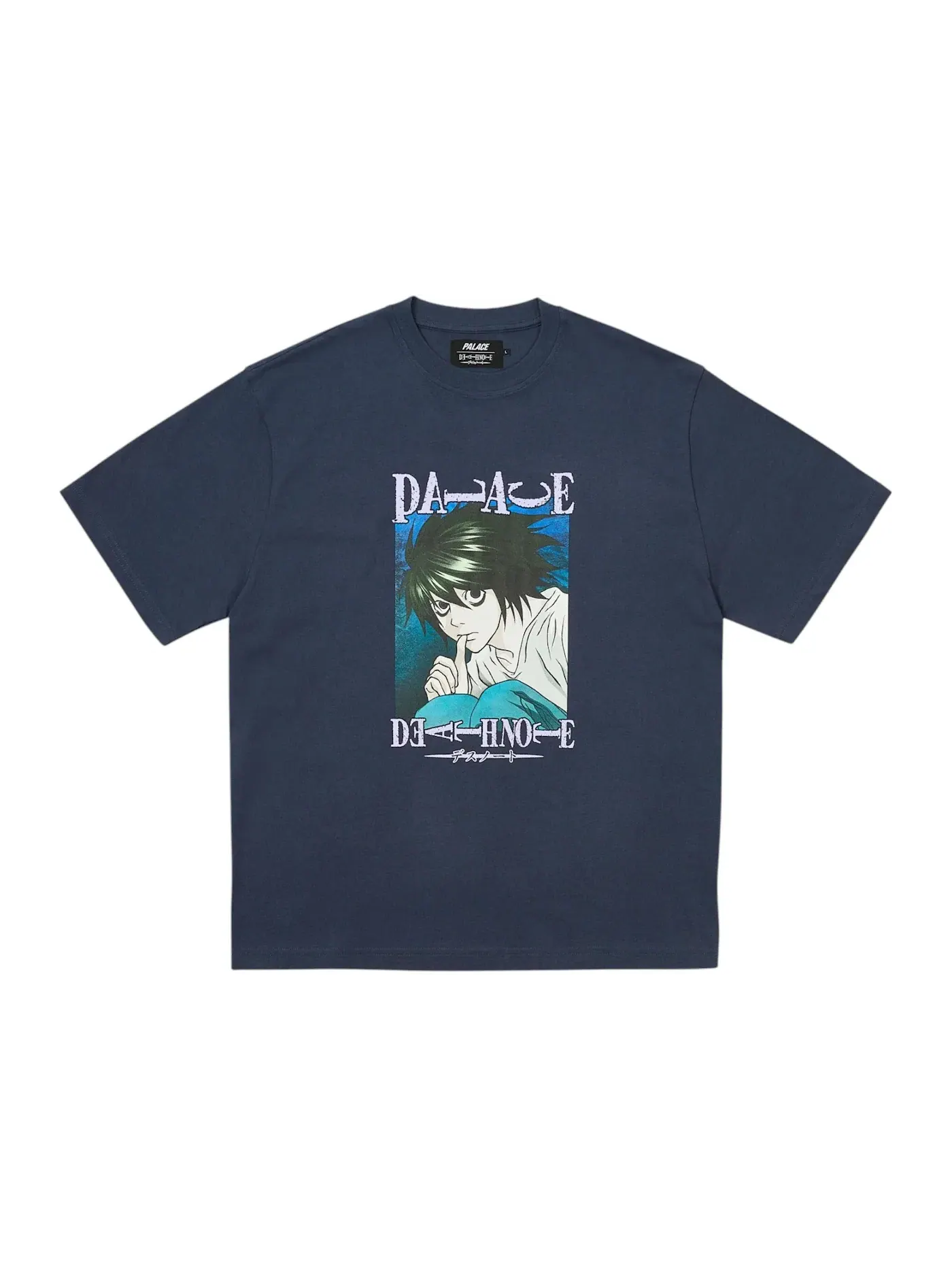 Мужская футболка с принтом Palace Death Note — изображение 1 из 1, темно-синий
