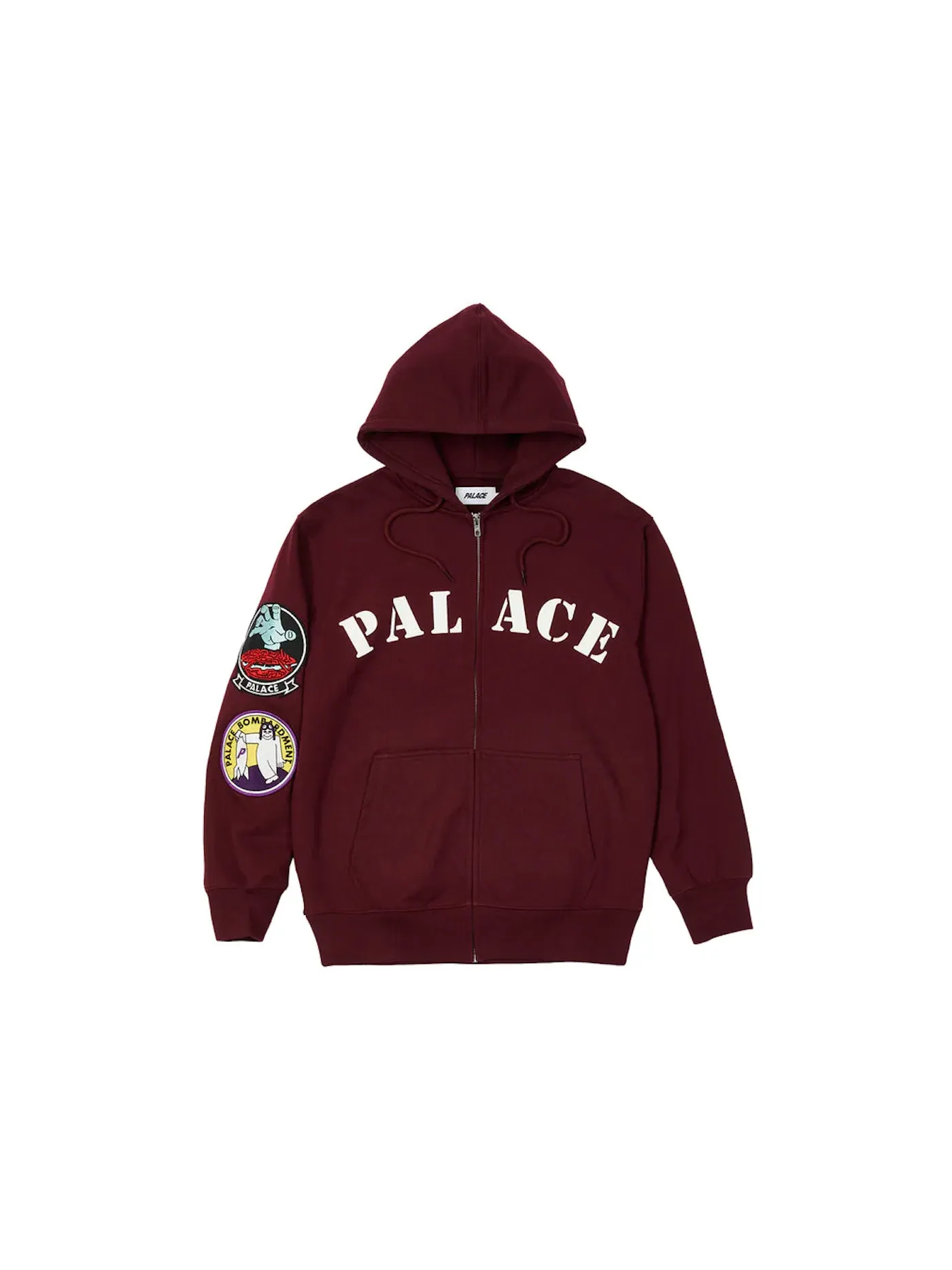 Мужской худи с принтом Palace Hood — изображение 1 из 2, бордовый