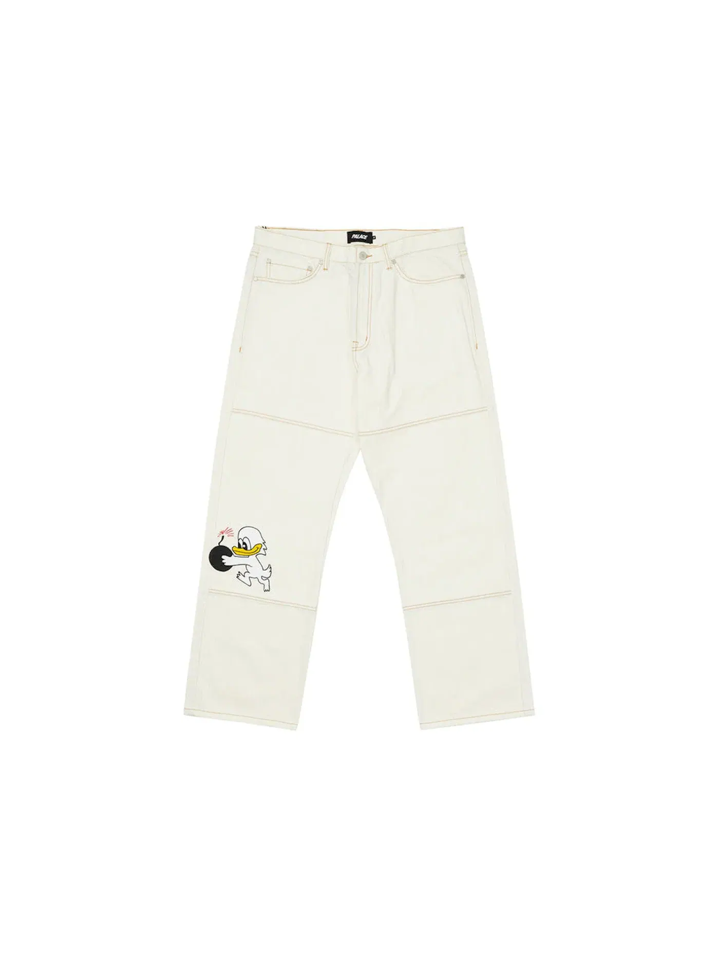 Мужские джинсы с принтом Palace Duck Bomb Panel Jeans — изображение 1 из 3, белый