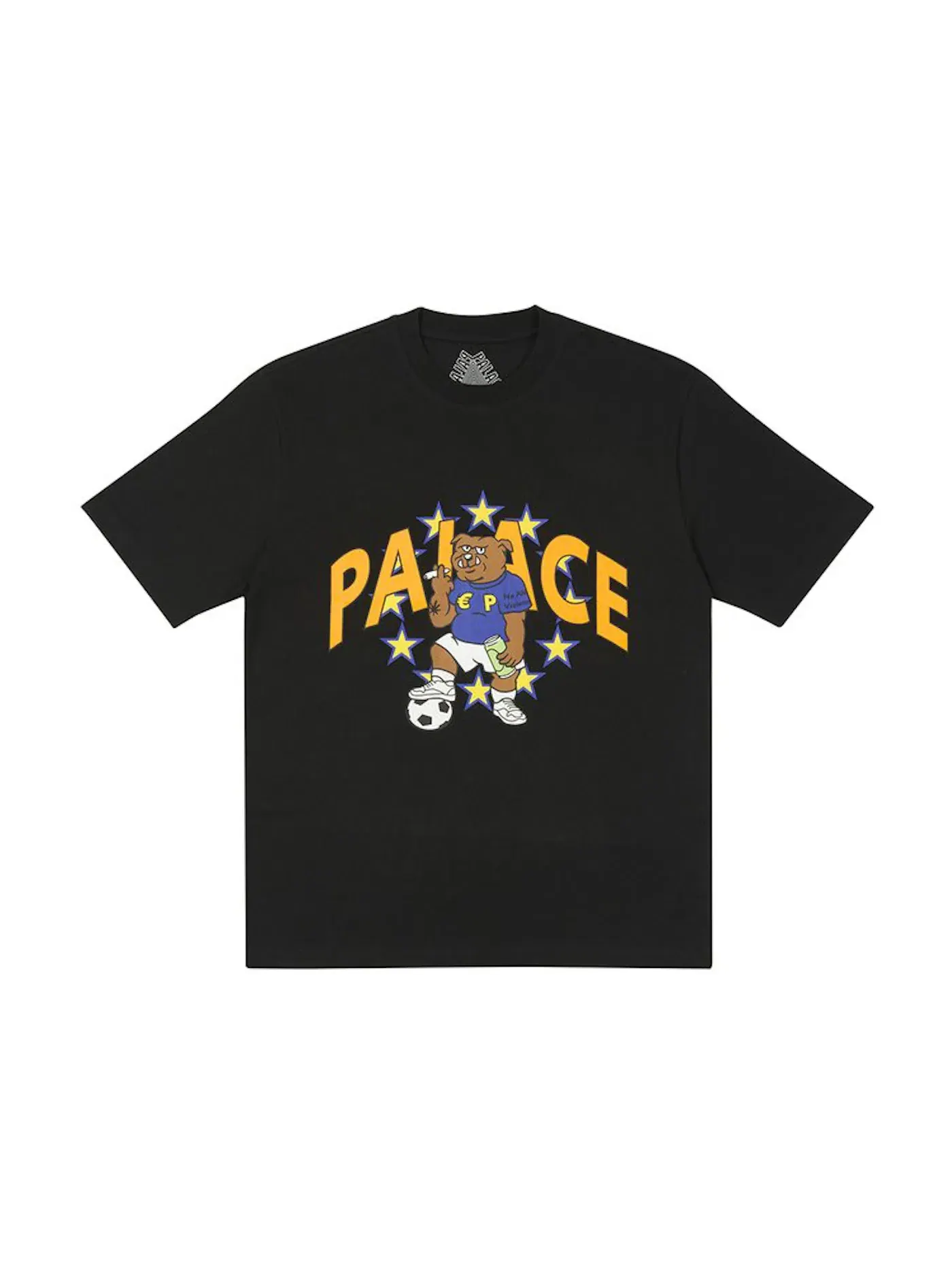 Мужская футболка с принтом Palace Euro T-shirt (FW21) — изображение 1 из 1, черный