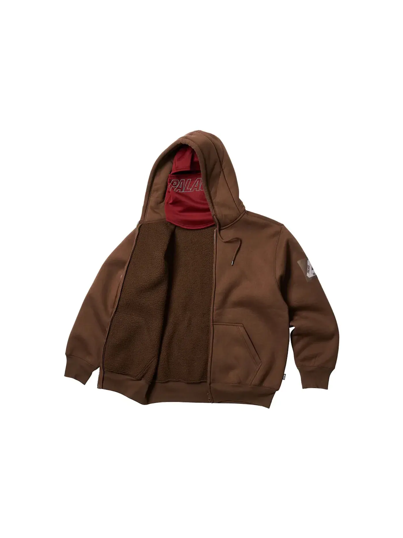 Мужской худи с начесом Palace Hood — изображение 2 из 3, коричневый