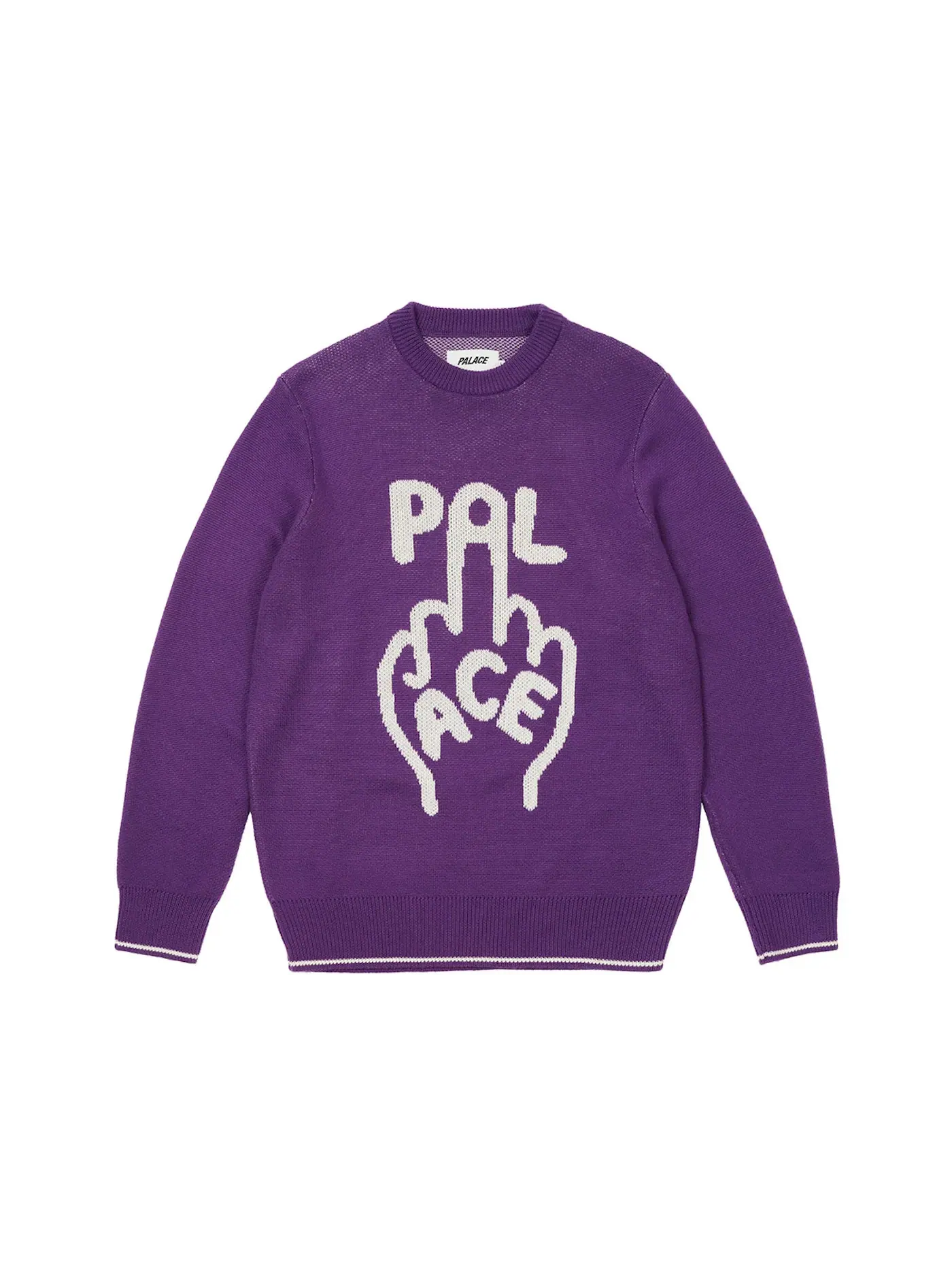Мужской свитер с принтом Palace Finger Up Knit — изображение 1 из 2, фиолетовый