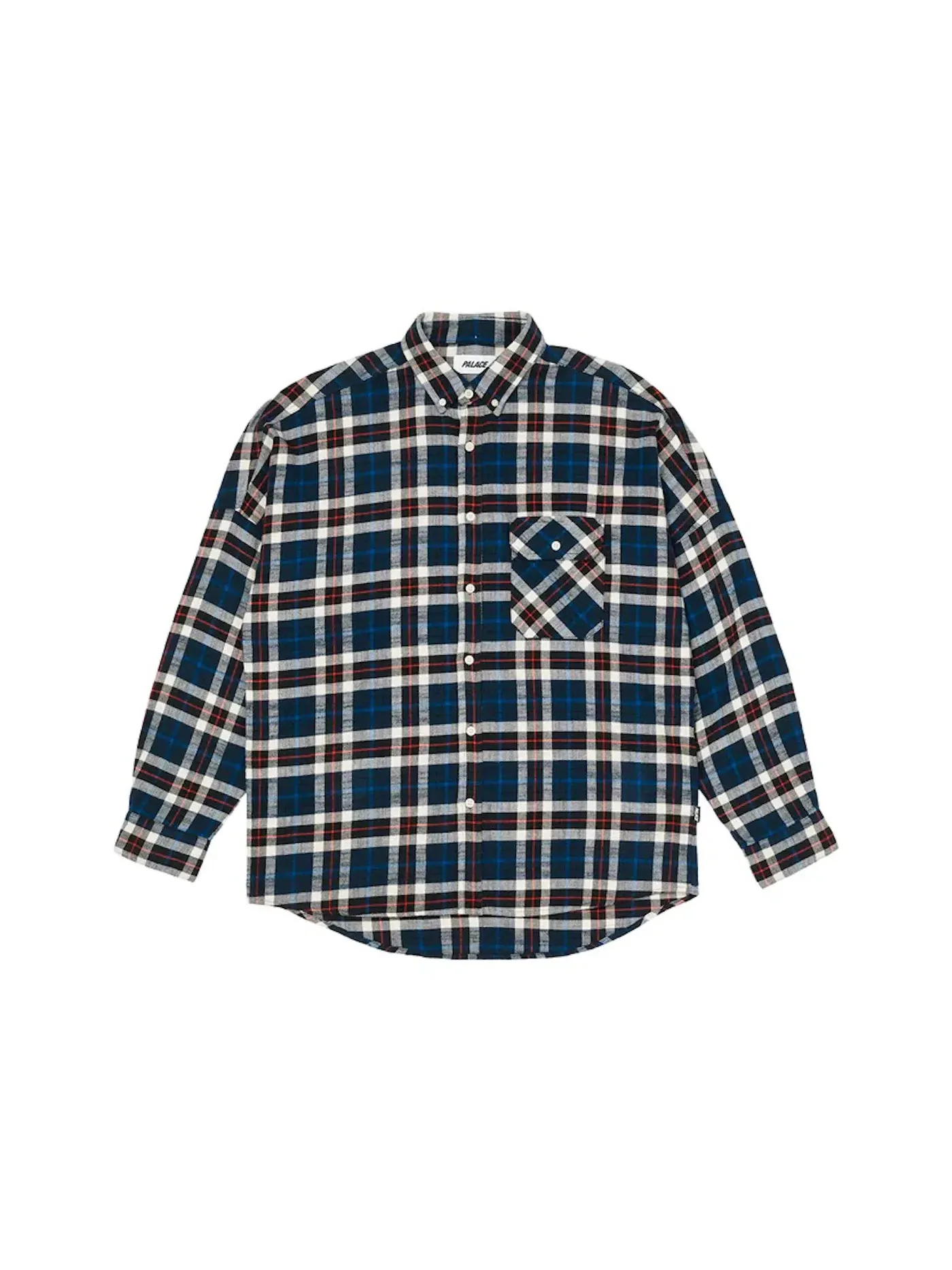 Мужская фланелевая рубашка с опущенным плечом Palace Shirt — изображение 1 из 2, темно-синий