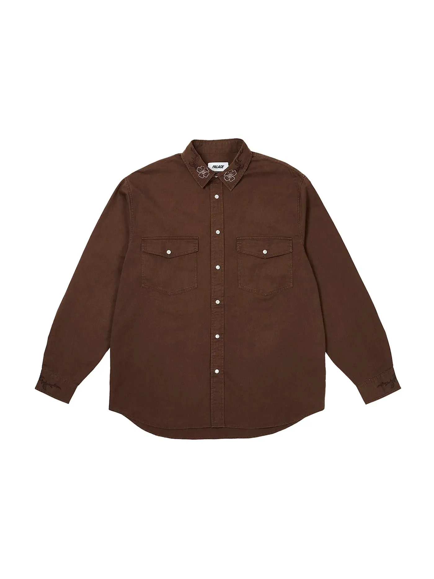Мужская рубашка с коротким рукавом Palace Flexus Shirt — изображение 2 из 3, коричневый