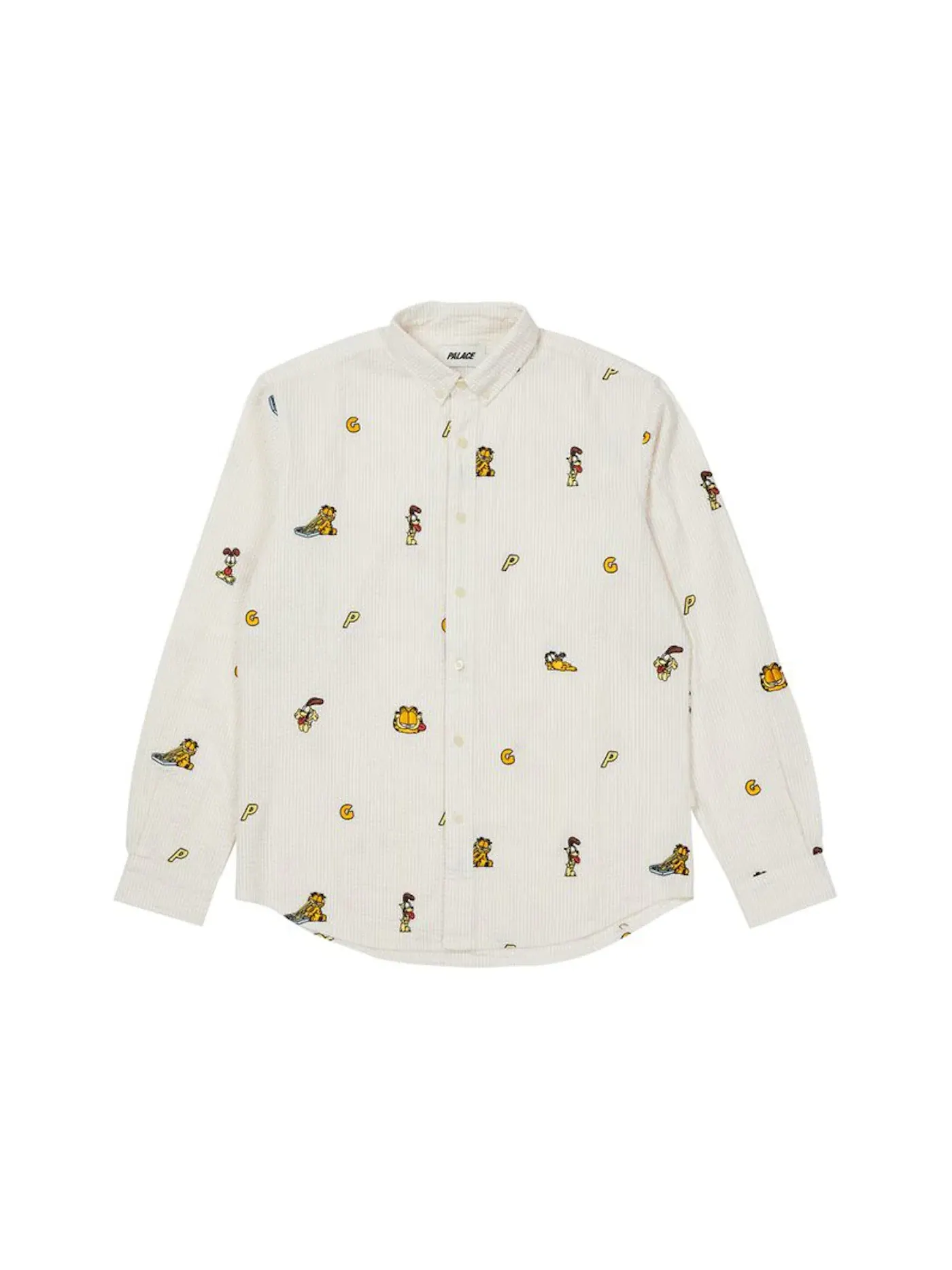 Мужская рубашка с принтом Palace Garfield Boojie Shirt — изображение 1 из 2, бежевый/белый