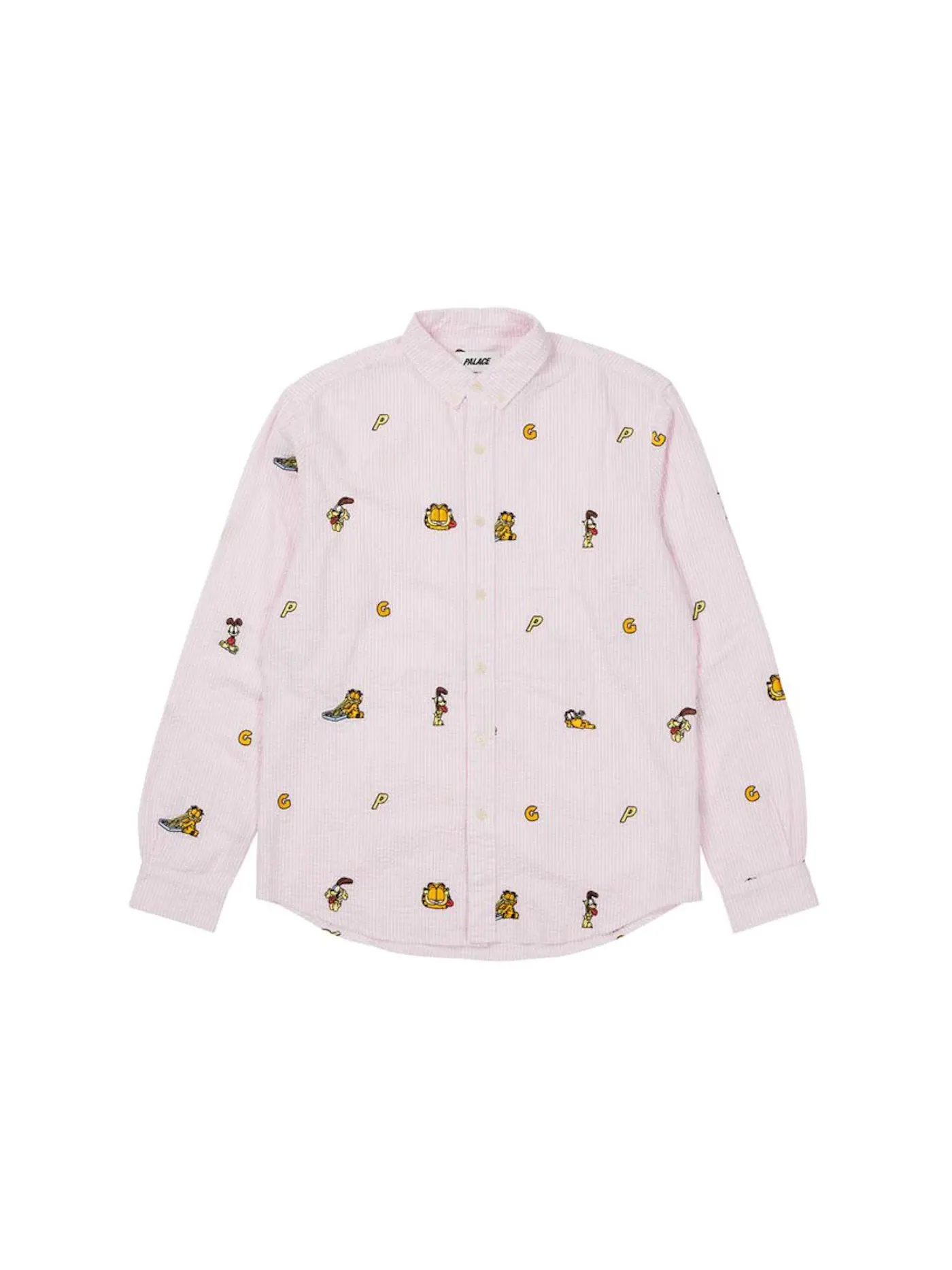 Мужская рубашка с принтом Palace Garfield Boojie Shirt — изображение 1 из 2, розовый/белый