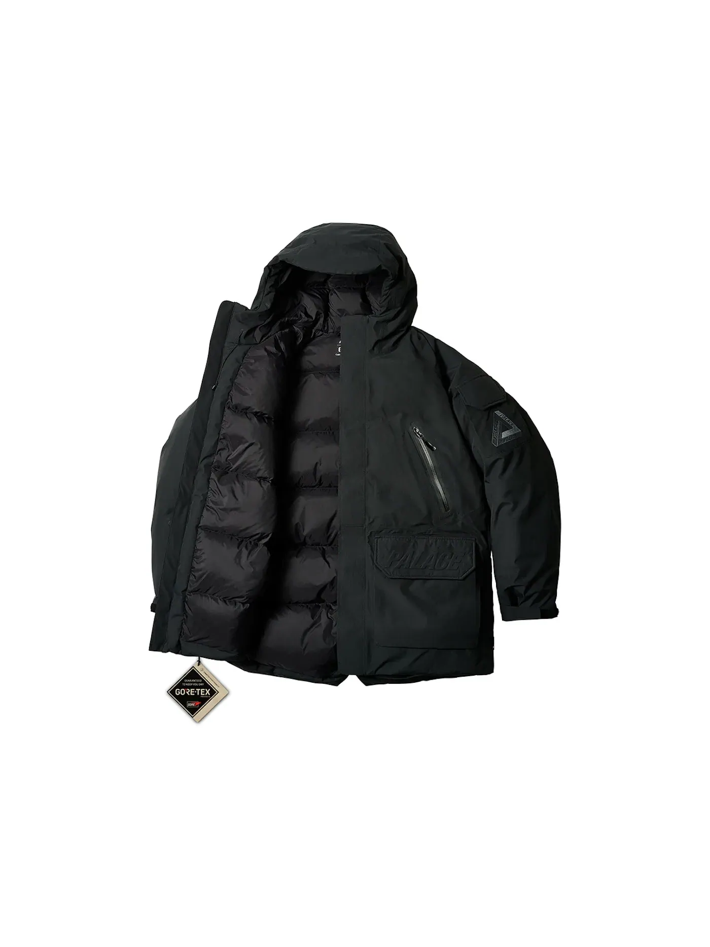 Мужское пальто-парка с принтом GORE-TEX Palace Cargo Down Parka (FW24) — изображение 2 из 3, черный