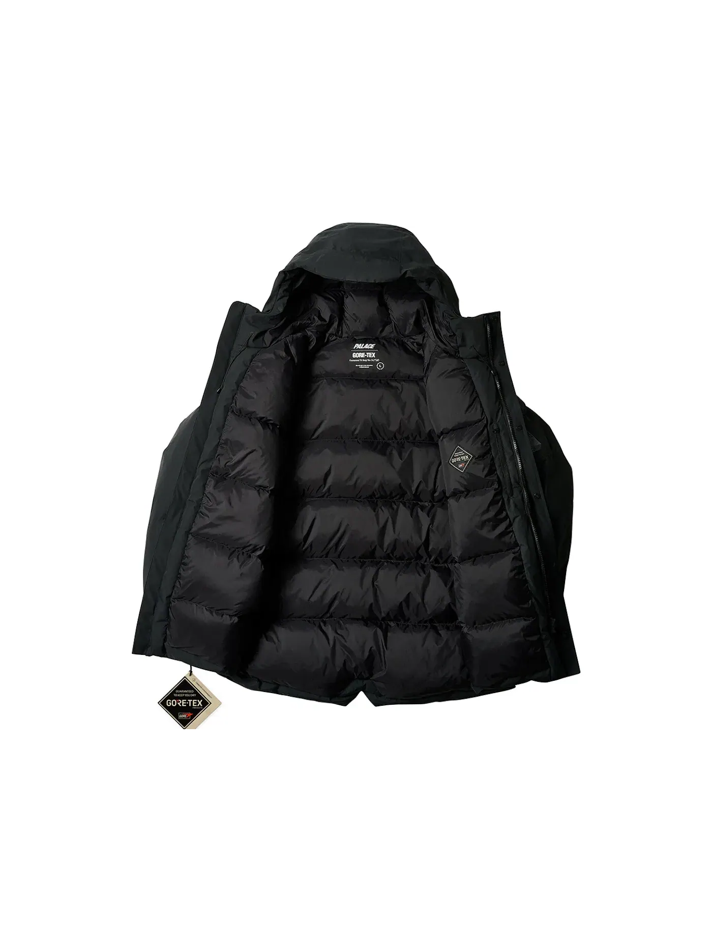 Мужское пальто-парка с принтом GORE-TEX Palace Cargo Down Parka (FW24) — изображение 3 из 3, черный